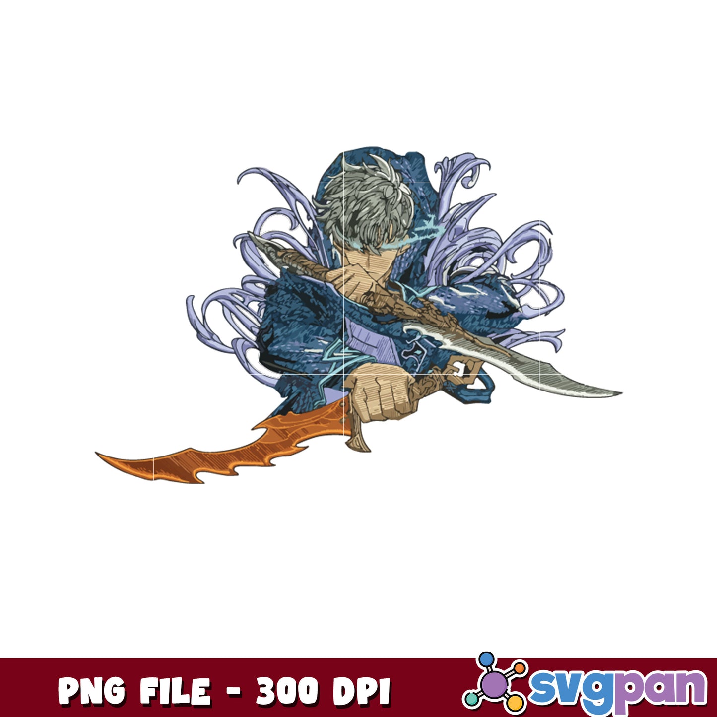 Jin woo with knife design png, jinwoo shadow monarch png, solo leveling game png