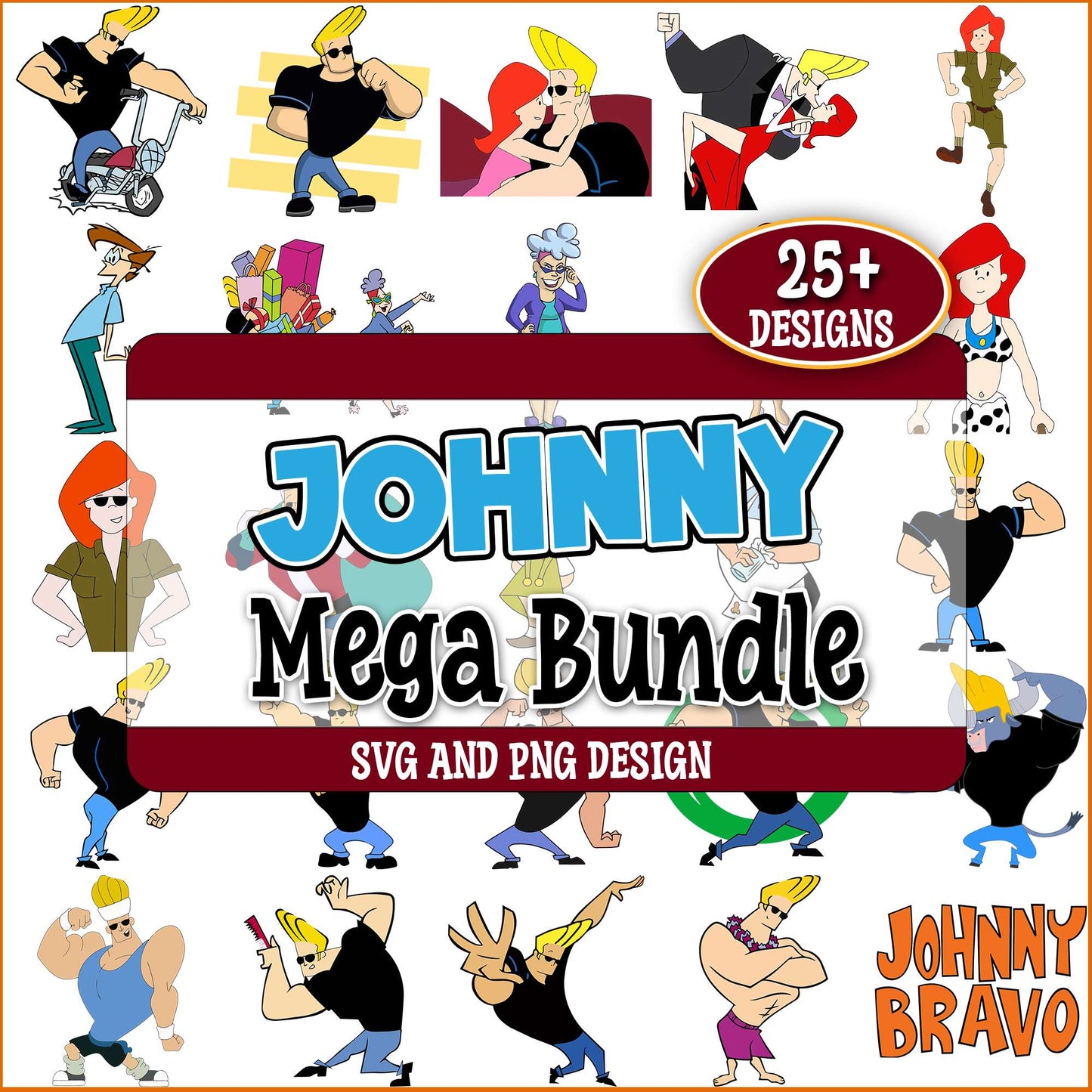 Johnny bravo pose svg bundle