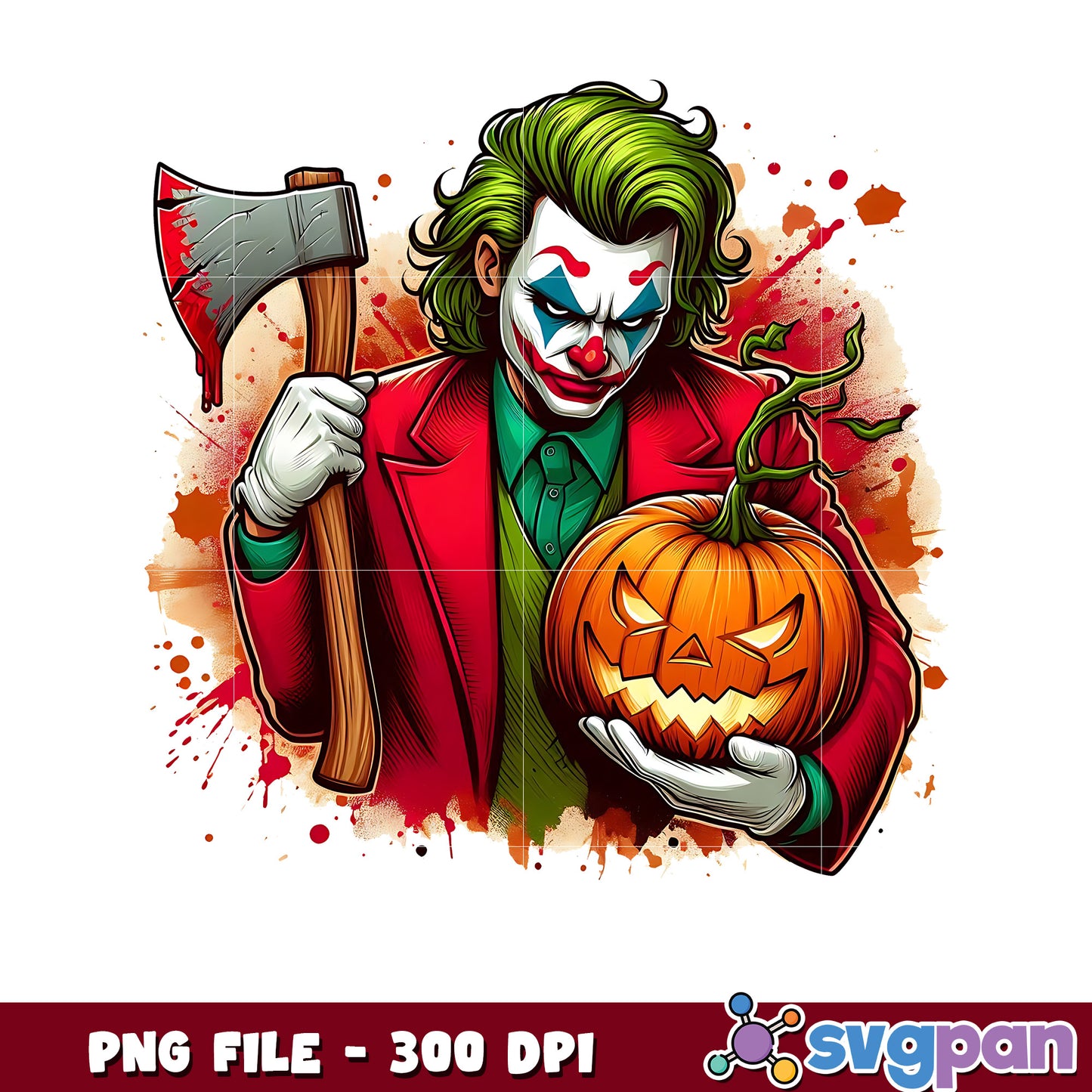 Joker halloween axe design png, trick or treat png, halloween holiday png