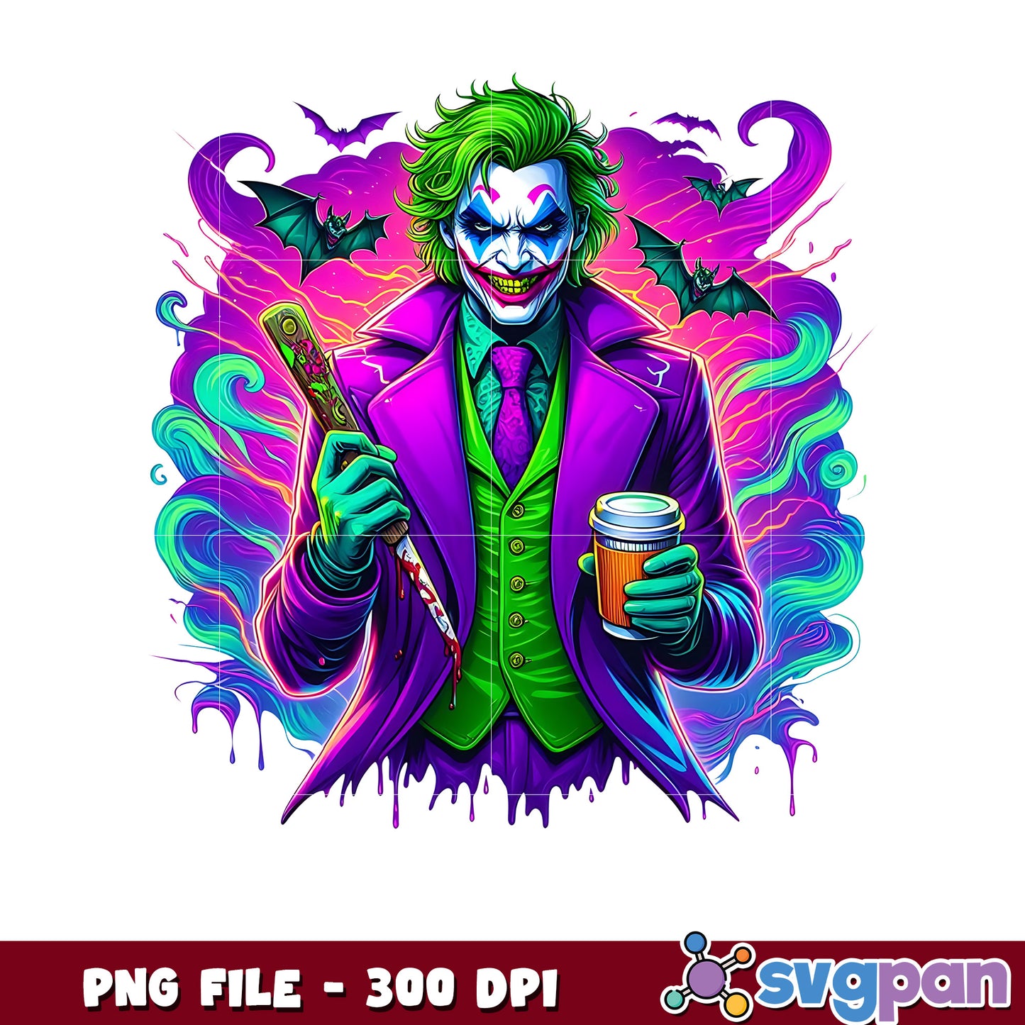 Joker scary png, spooky halloween png, halloween candy png
