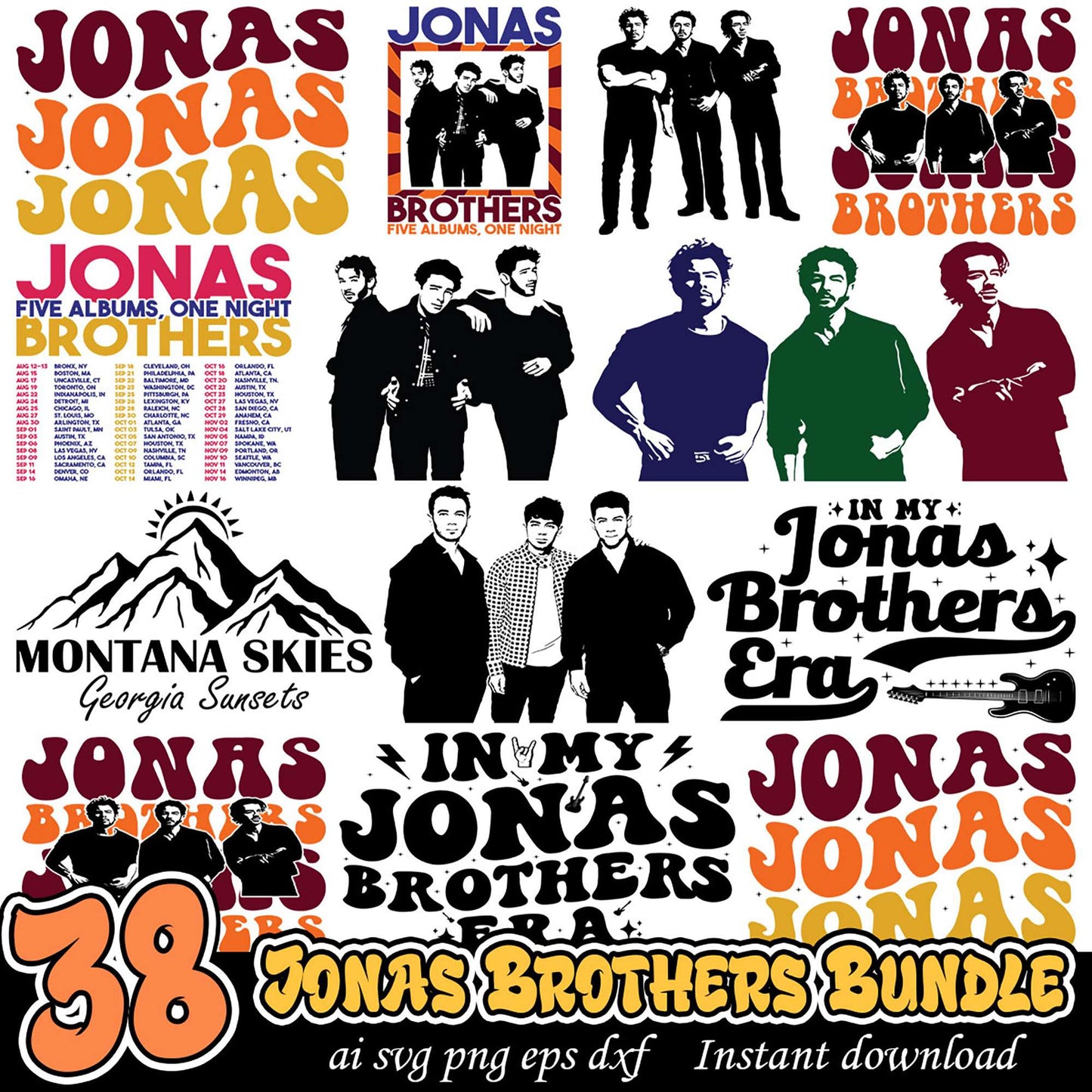 Jonas Brothers SVG Bundle 38 Designs