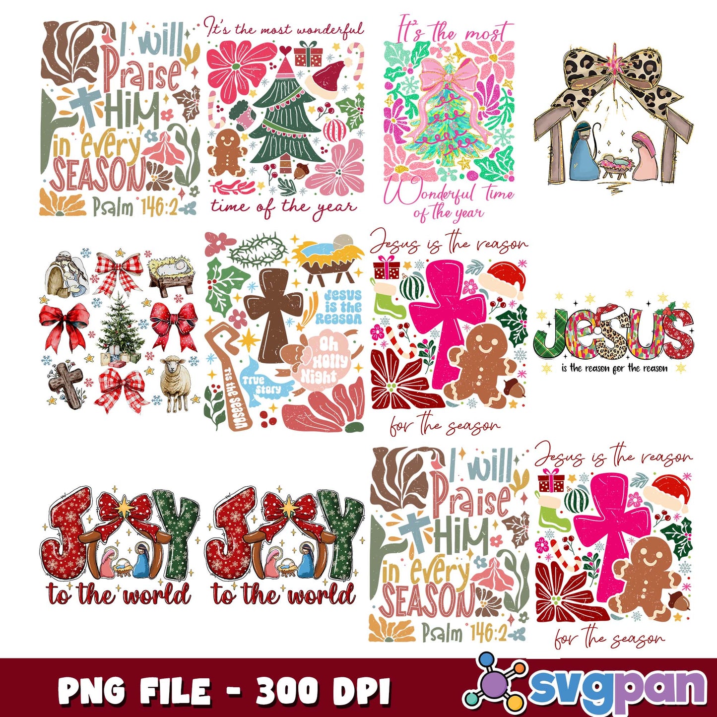 Joy to the world png bundle
