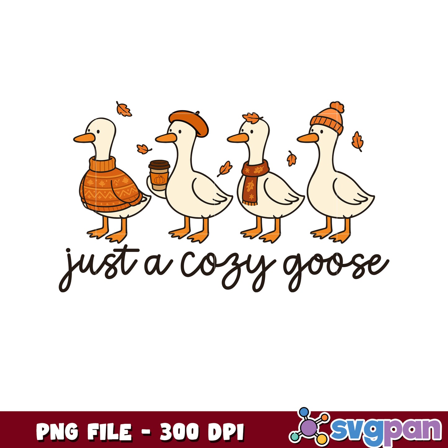 Juast a cozy goose png, trick or treat png, halloween cartoon png