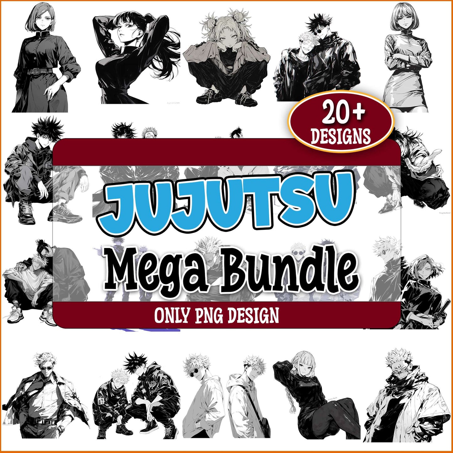 Jujutsu kaisen art png bundle