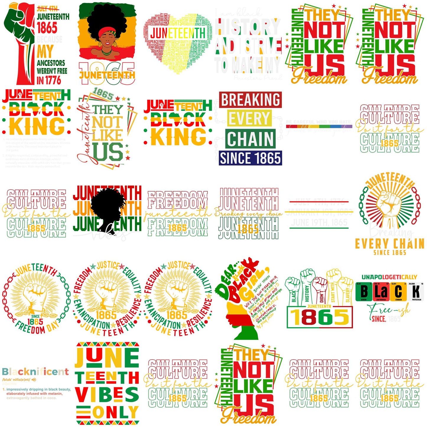 Juneteenth image png bundle, juneteenth holiday png, juneteenth 2025 png