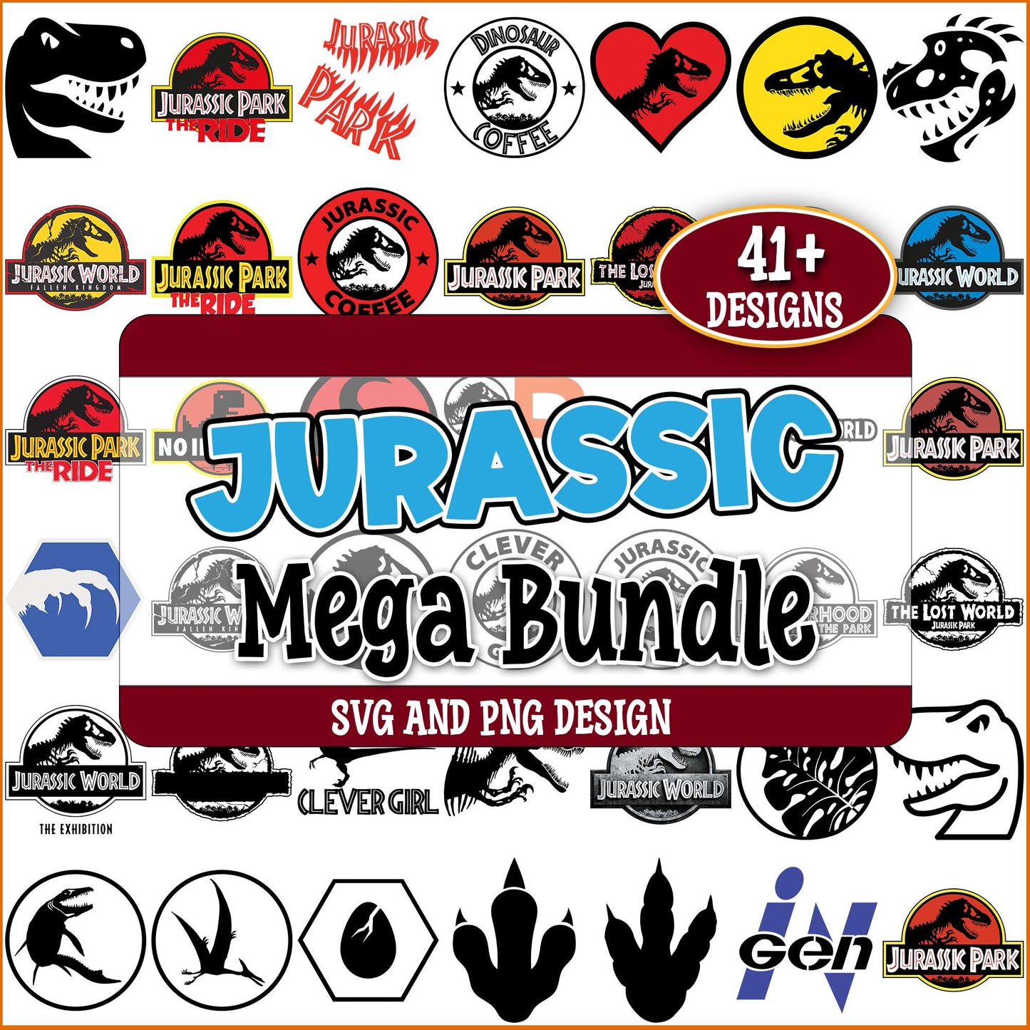 Jurassic park logo svg bundle