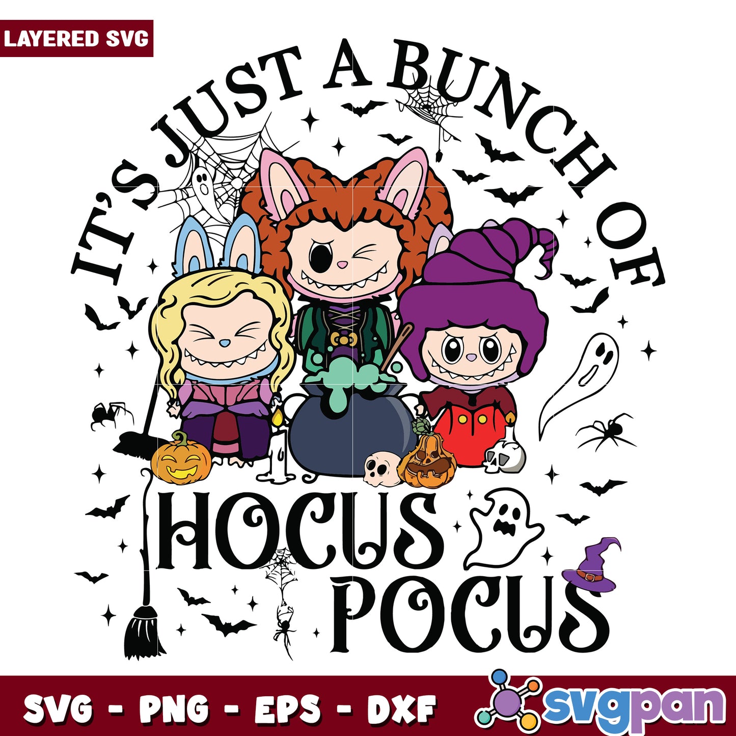 Just a bunch of hocus pocus svg, labubu dolls svg, popmart labubu svg