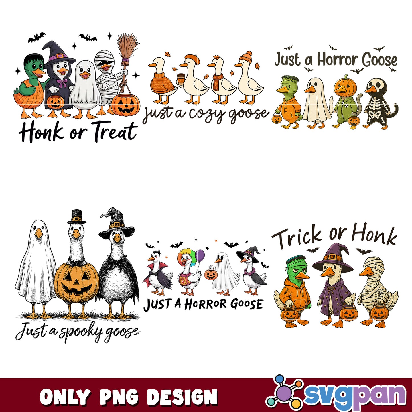 Just a goose in halloween png bundle