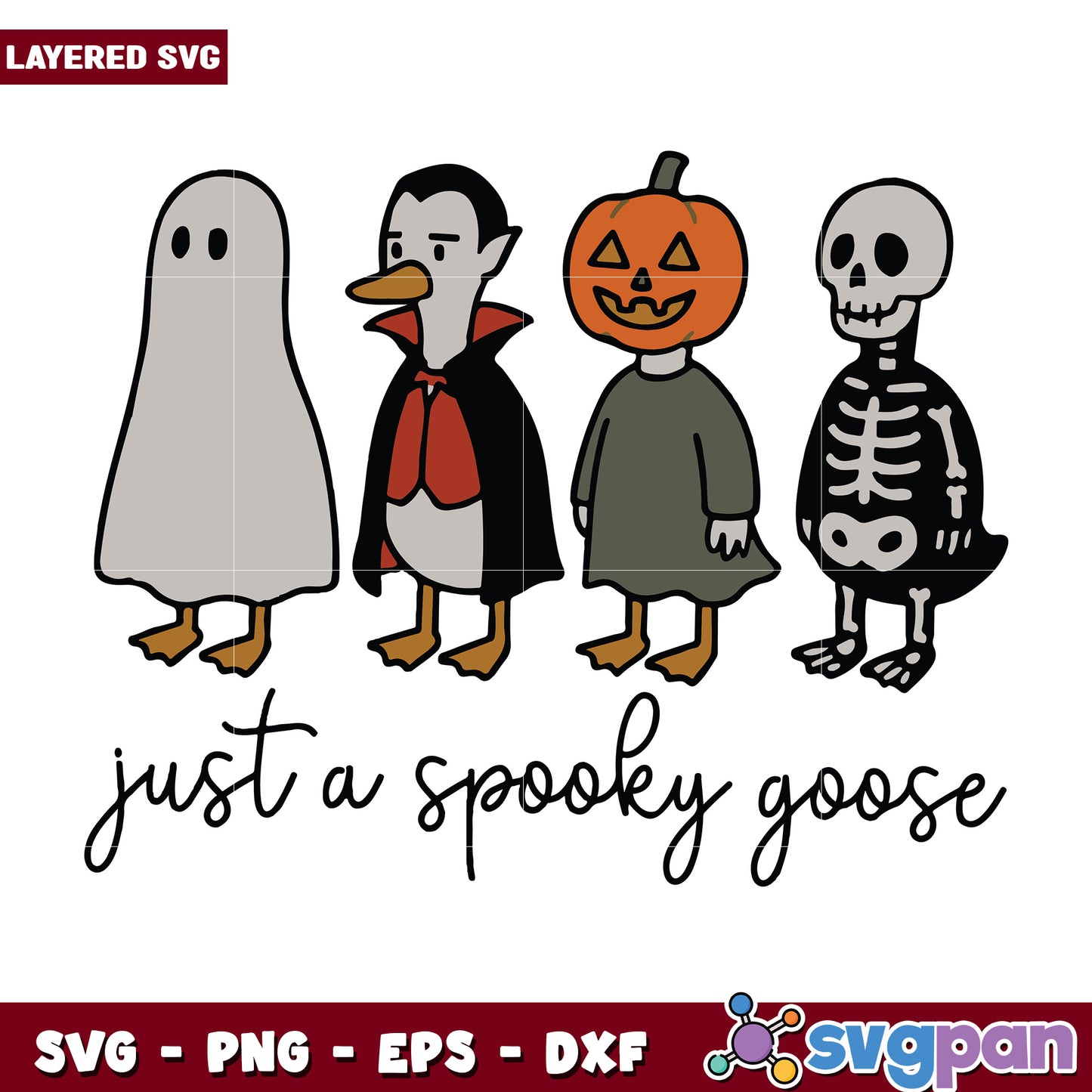 Just a spooky goose svg, spooky halloween svg, halloween holiday svg