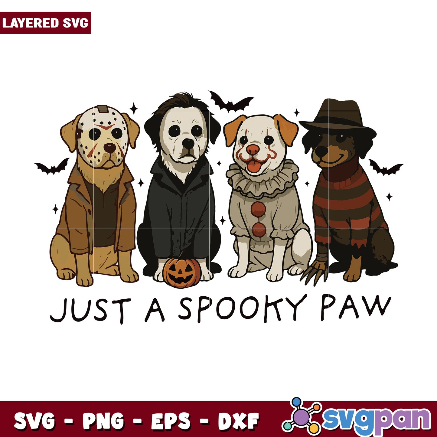 Just a spooky paw svg, spooky season svg, halloween vacation svg