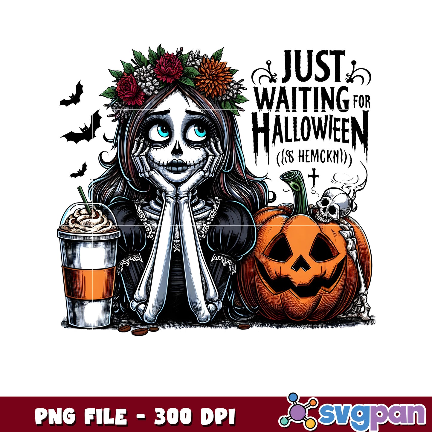 Just waiting for halloween png, halloween toys png, halloween characters png