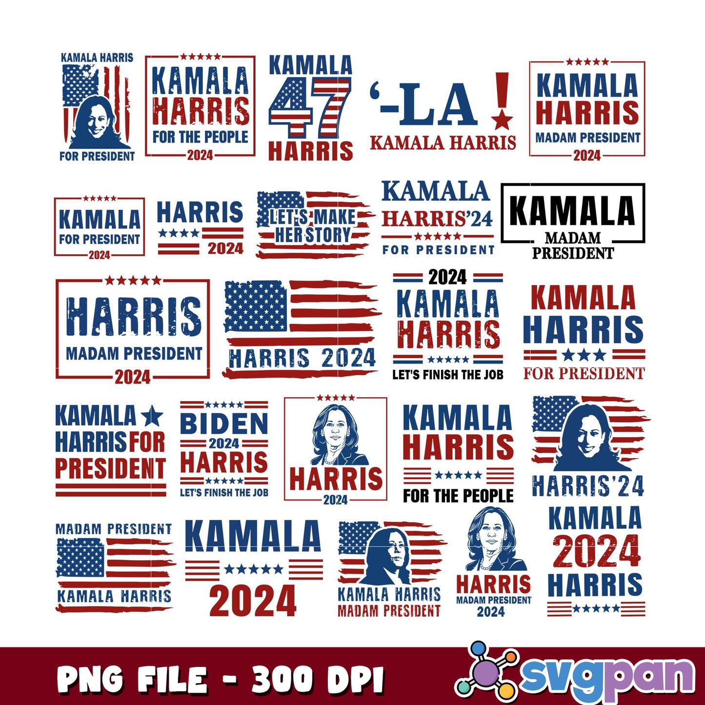 Kamala Harris 2024 Campaign Bundle PNG Files