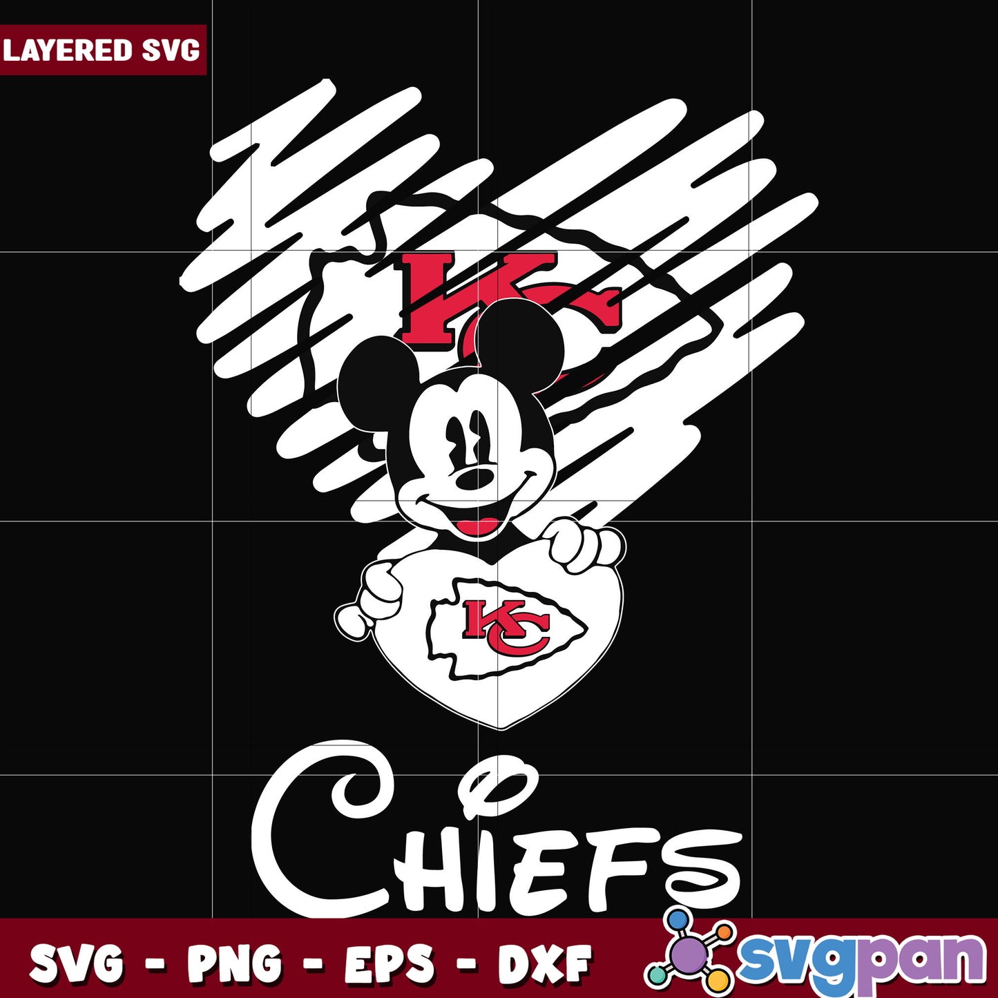 Kansas City Chiefs heart minnie svg, nfl standings svg, nfl chiefs svg