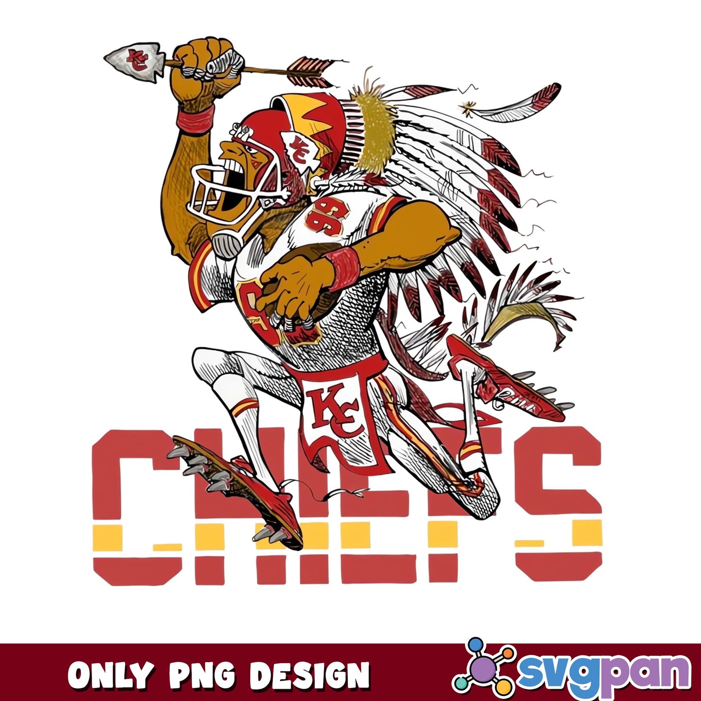 Kansas City Chiefs Football Mascot PNG, KC Chiefs PNG, NFL PNG