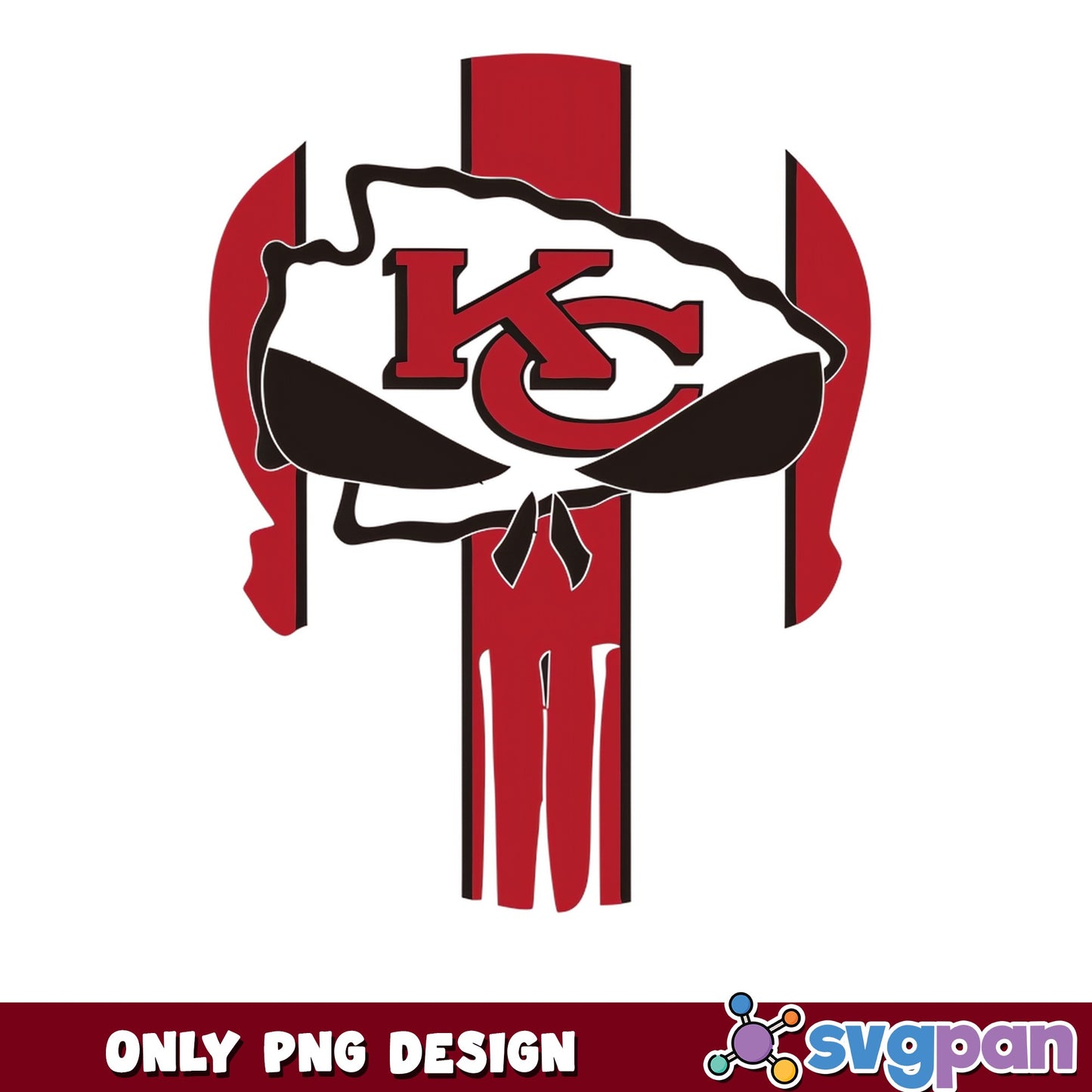 Kansas City Chiefs Skull PNG, KC Chiefs Football PNG, NFL PNG