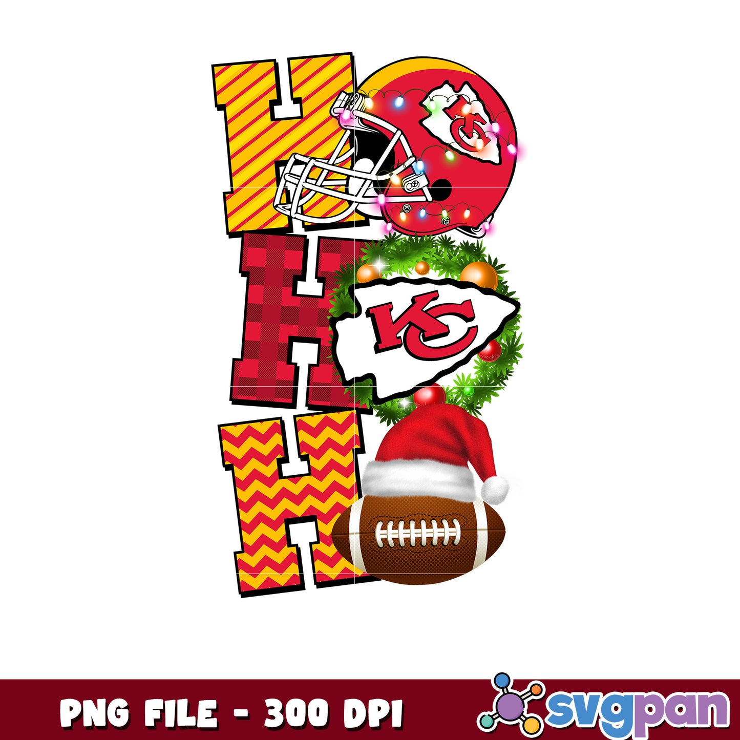 Kansas city chiefs helmet hohoho design png, nfl christmas games png, super bowl 2025