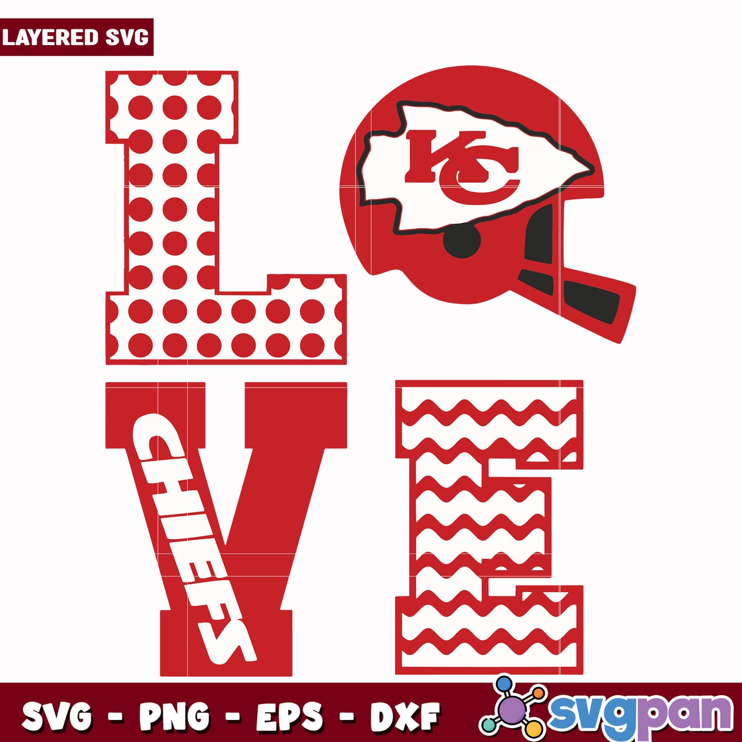 Kansas city fan love svg, nfl schedule svg, nfl chiefs svg