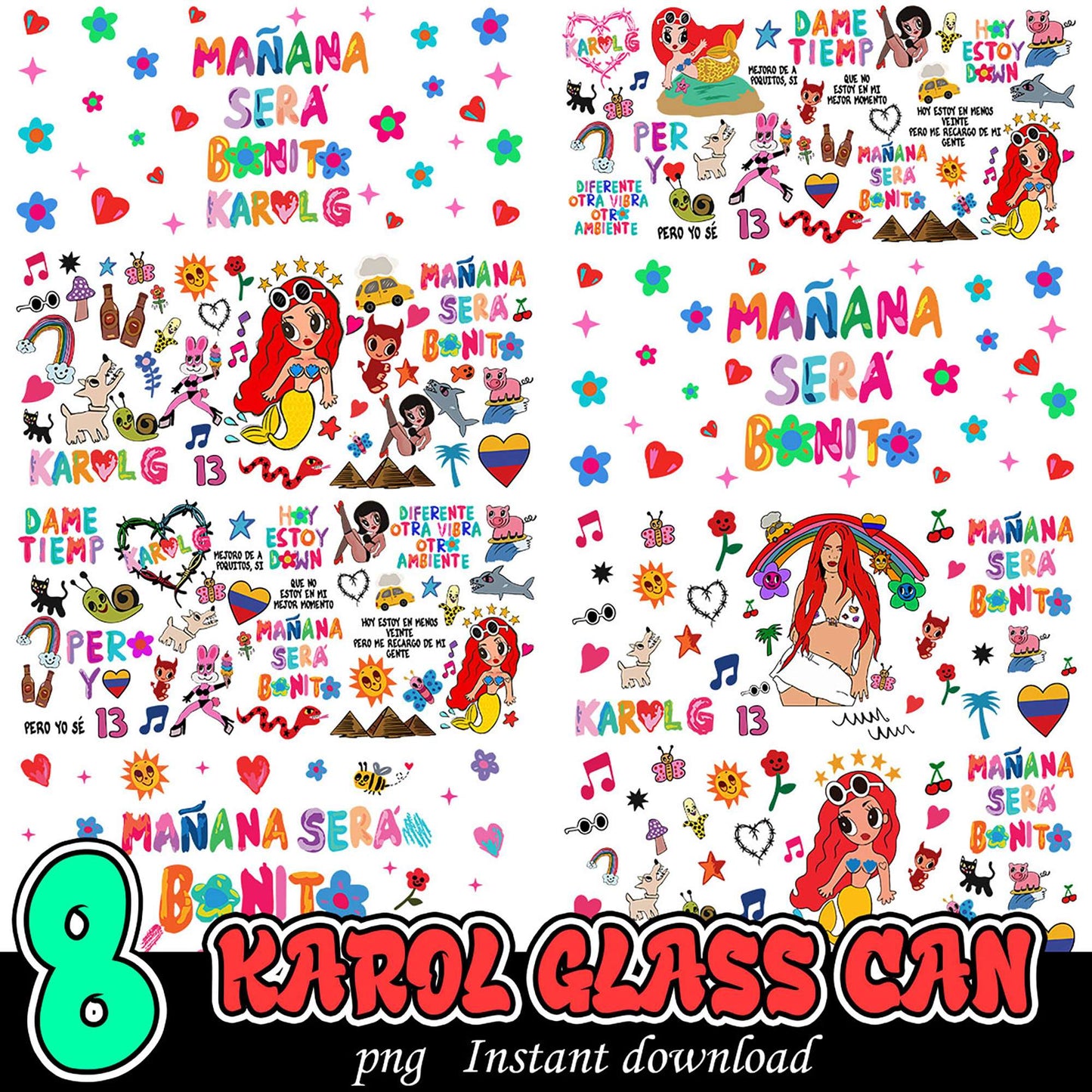 Karol G Glass Can PNG Bundle Instant Download