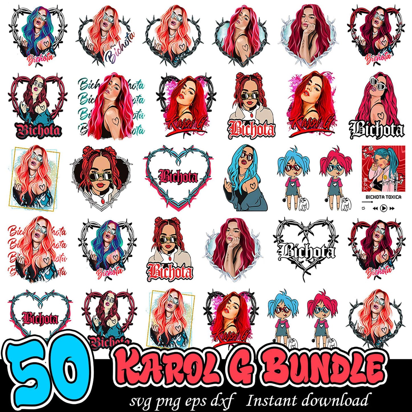 Karol G SVG Bundle 50 Designs