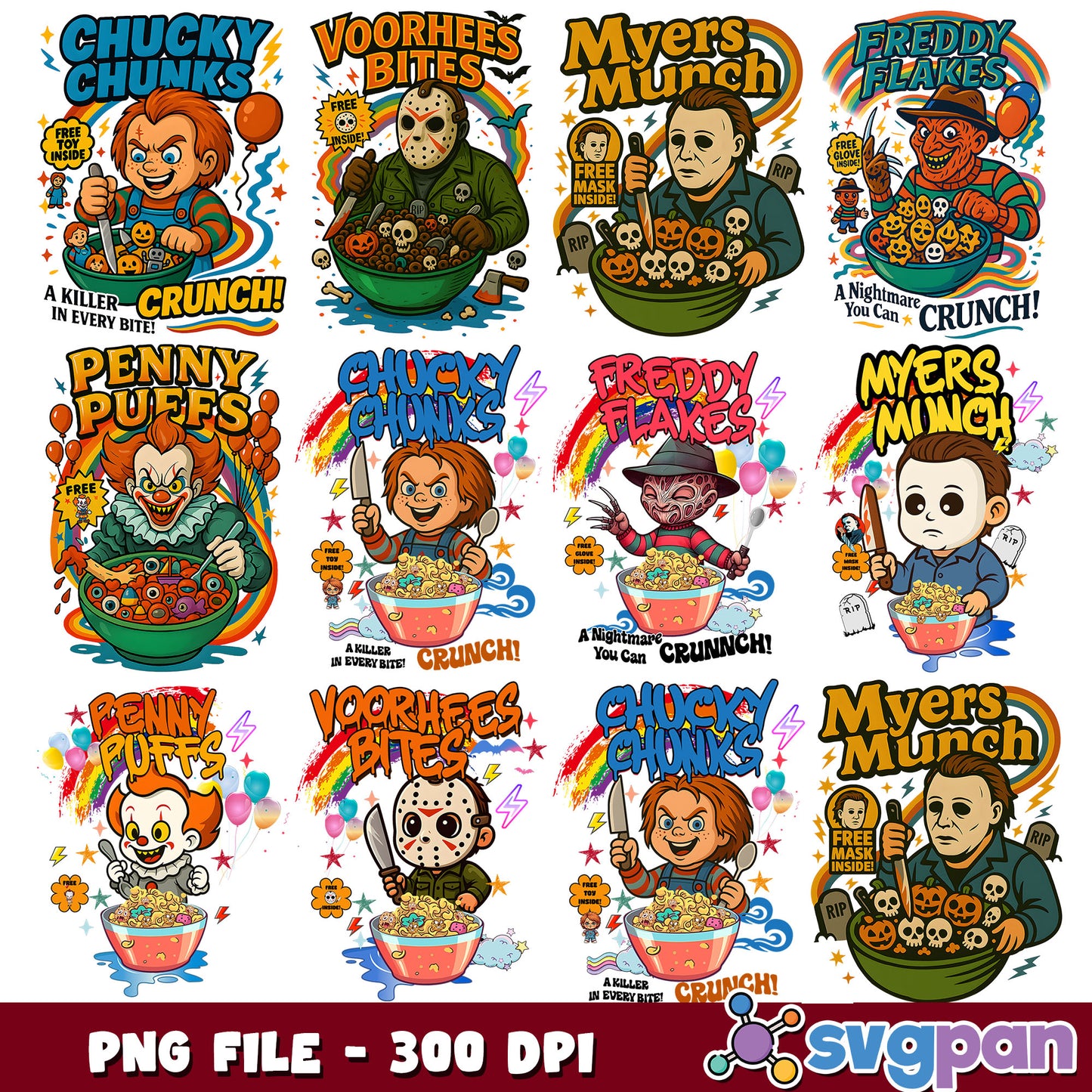 Killers breakfast design png bundle