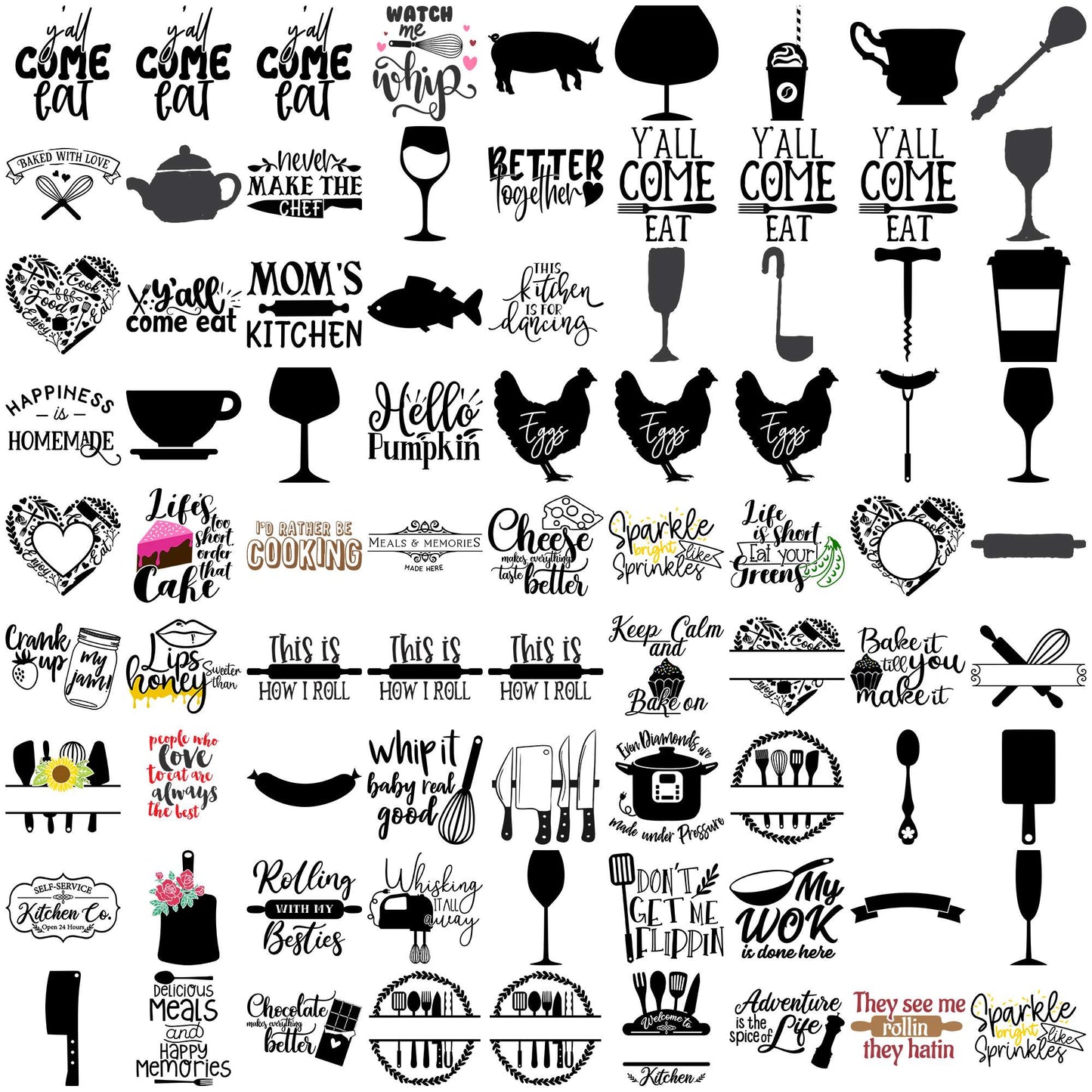 Kitchen stuff svg bundle, emoji kitchen svg, kitchen table svg