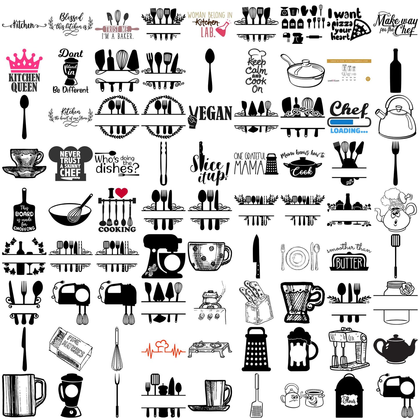 Kitchen stuff svg bundle, emoji kitchen svg, kitchen table svg