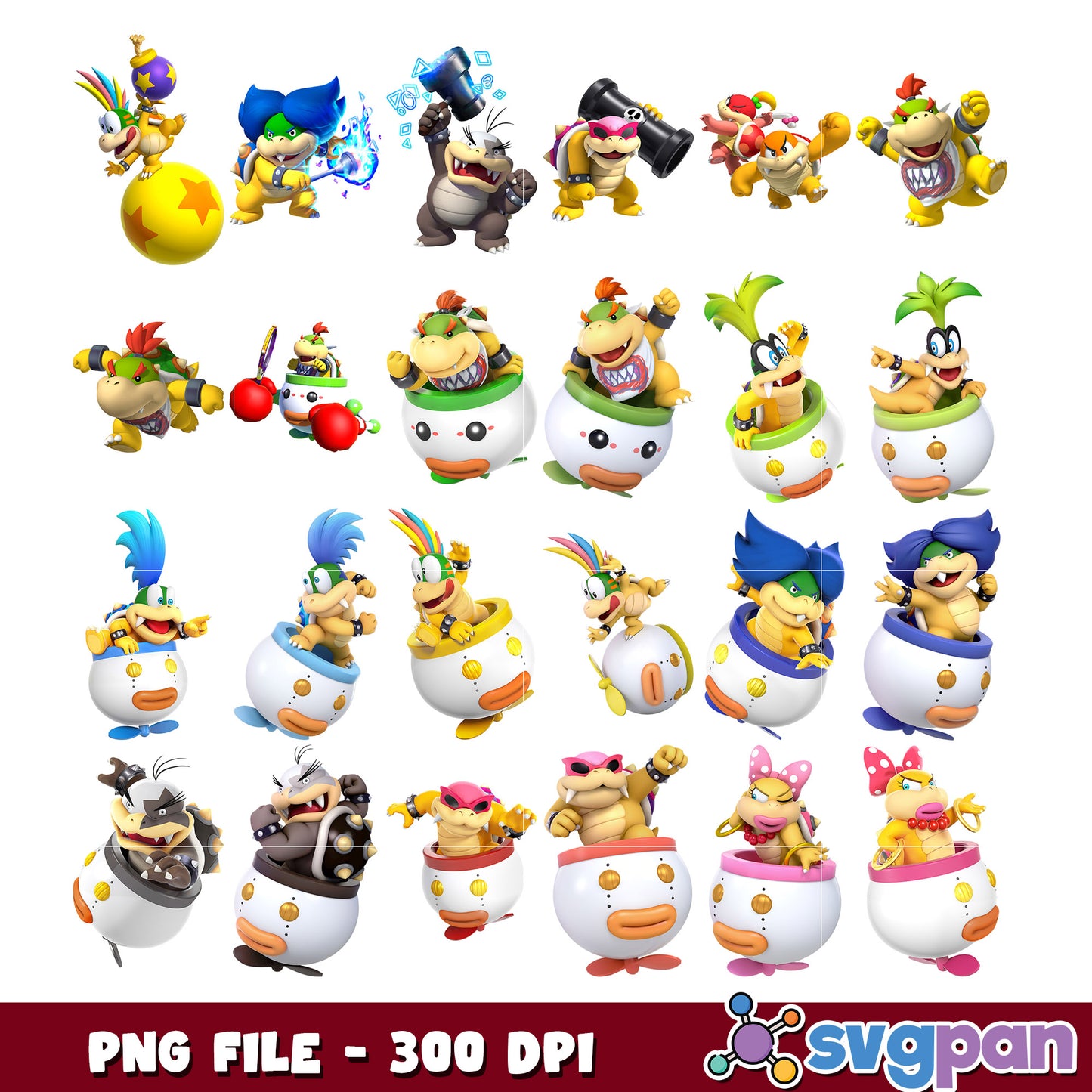 Koopa Kids PNG Bundle - 300 DPI
