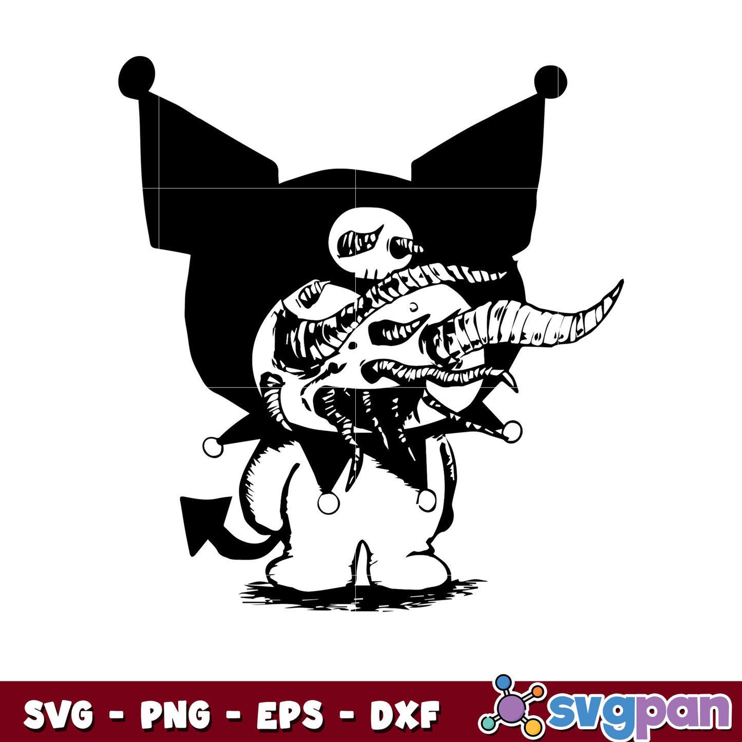 Kuromi horror halloween svg, halloween kuromi svg, kuromi svg