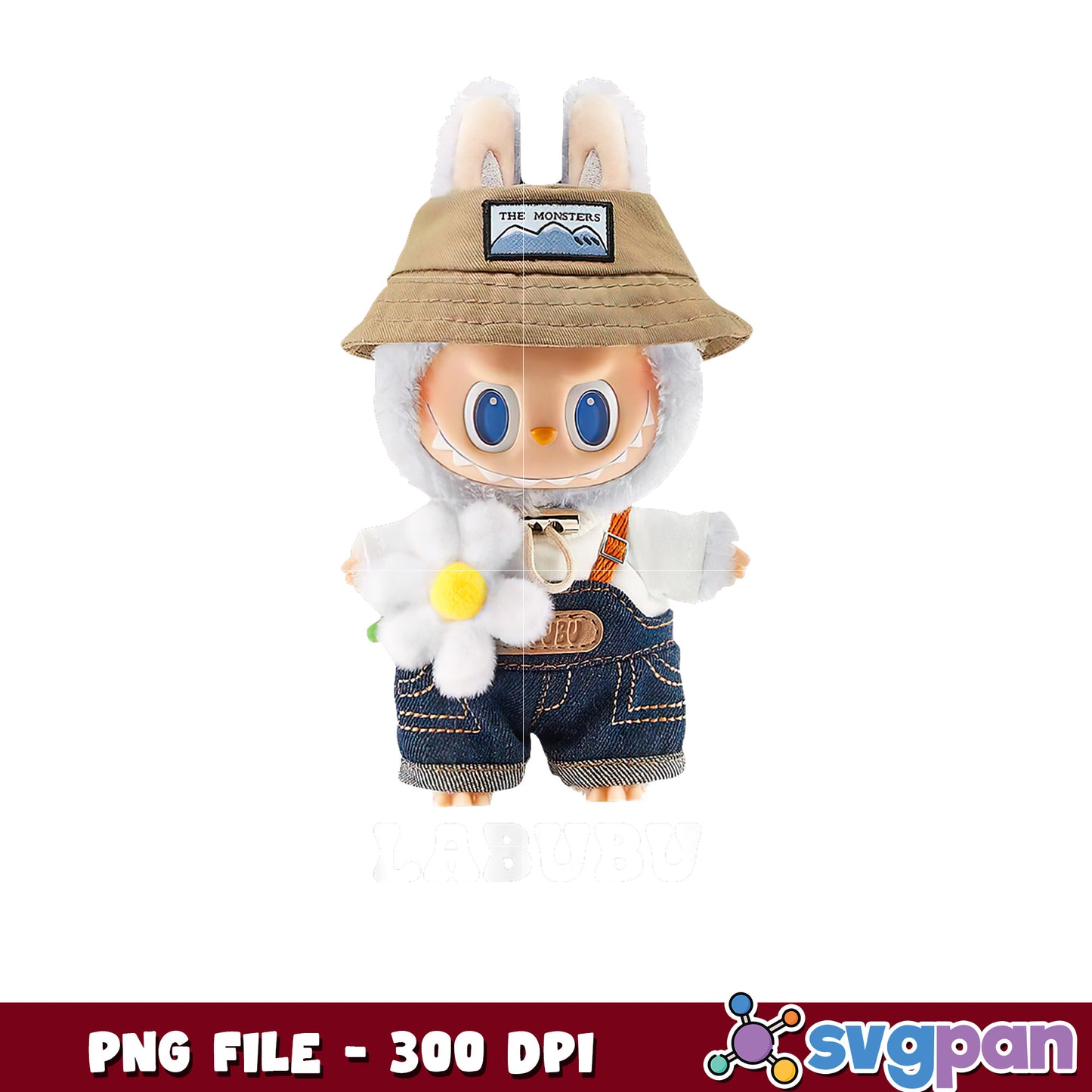 Labubu Bunny PNG 300 DPI Hat Denim Outfit