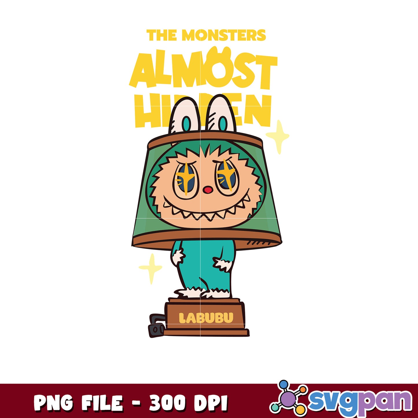 Labubu Monster Lamp PNG 300 DPI