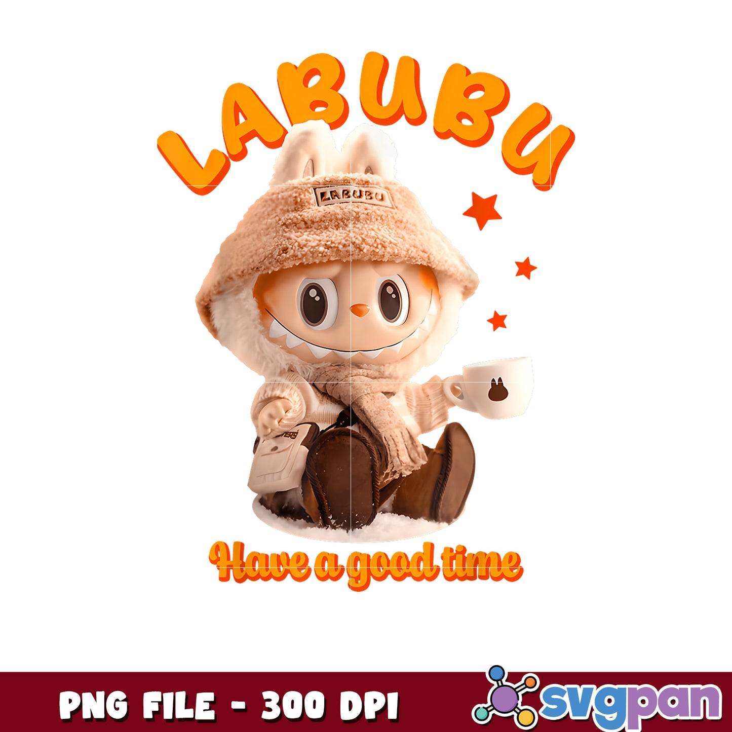 Labubu PNG Cute Cartoon Character, 300 DPI