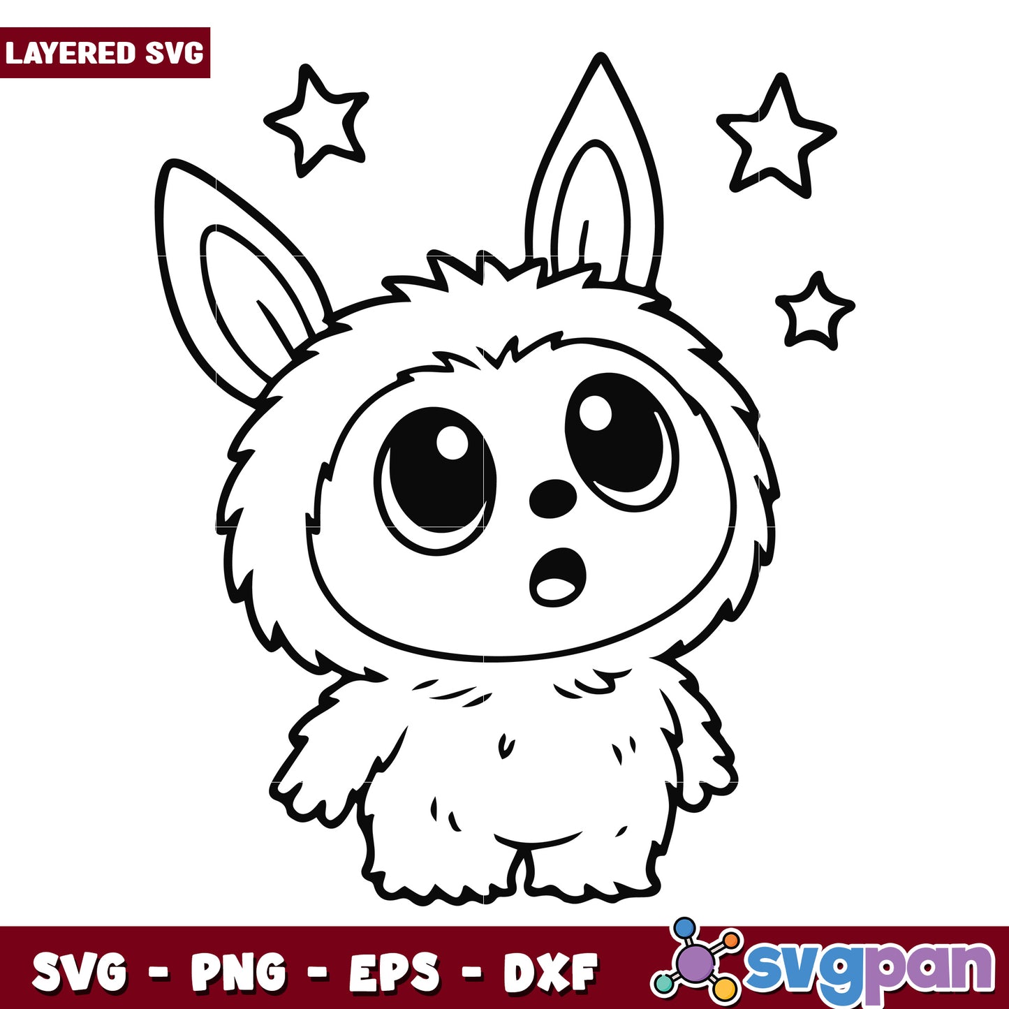 Labubu curious svg