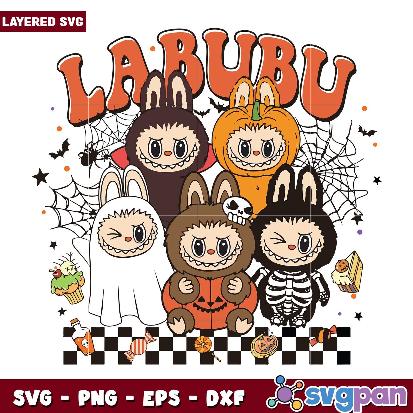 Labubu halloween costumes svg, labubu dolls svg, popmart labubu svg