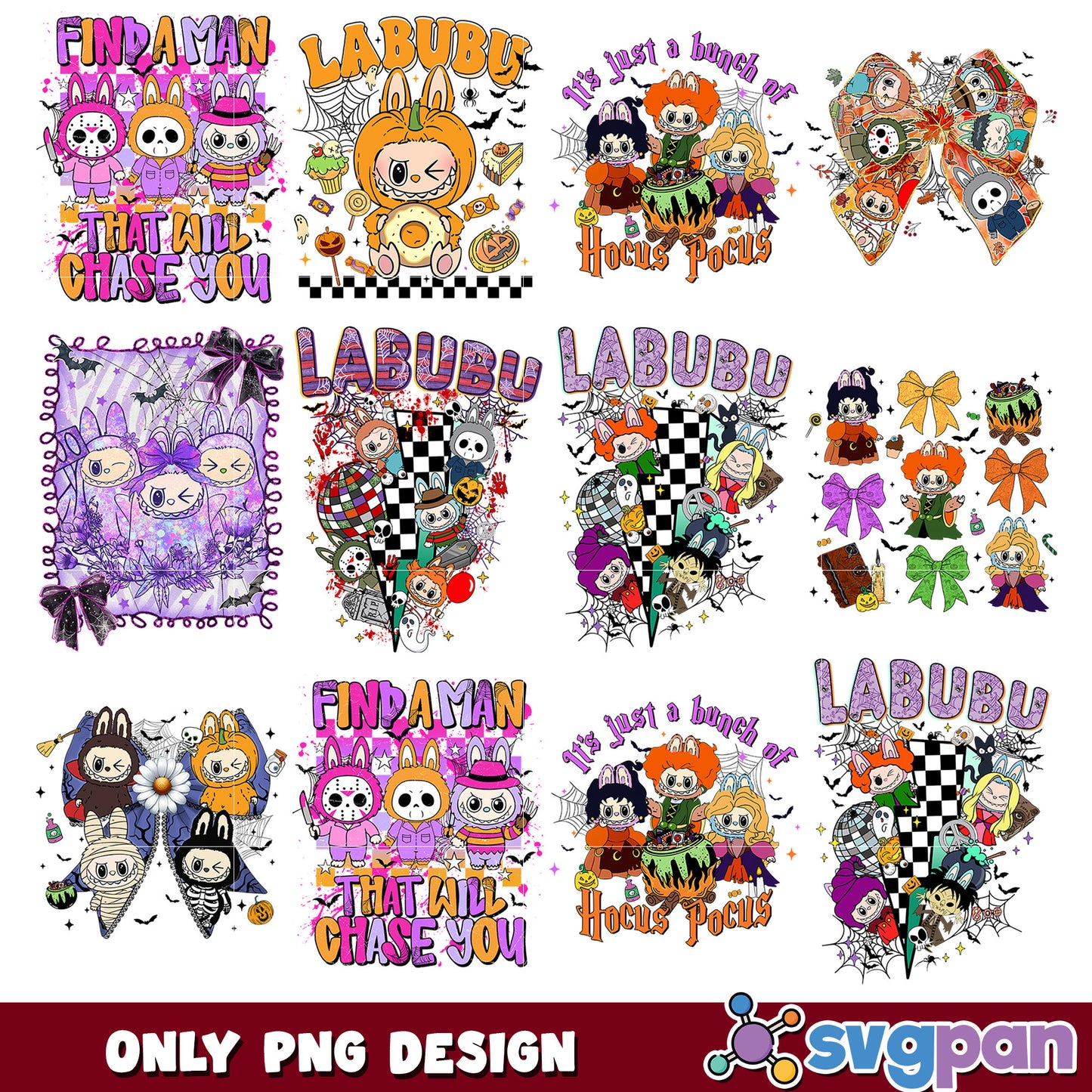 Labubu halloween set png bundle