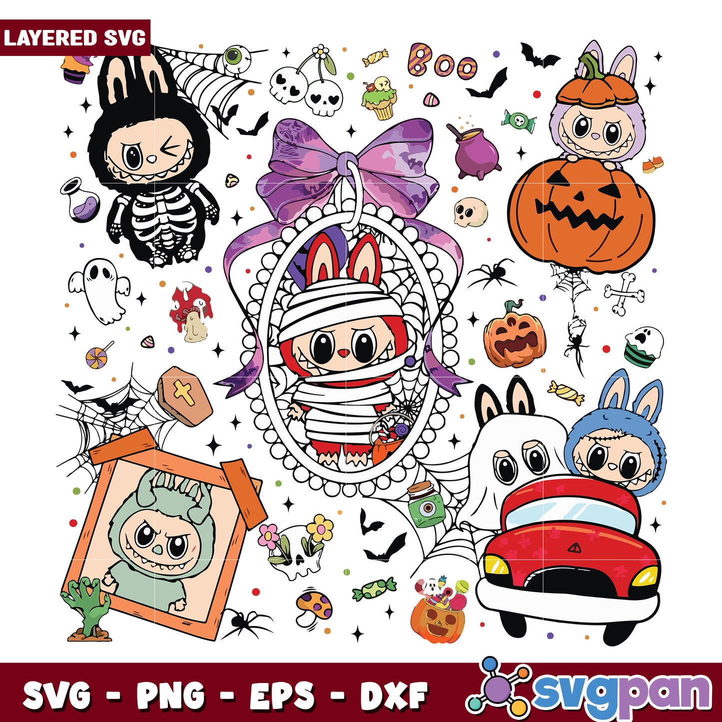 Labubu halloween svg, labubu dolls svg, halloween labubu svg
