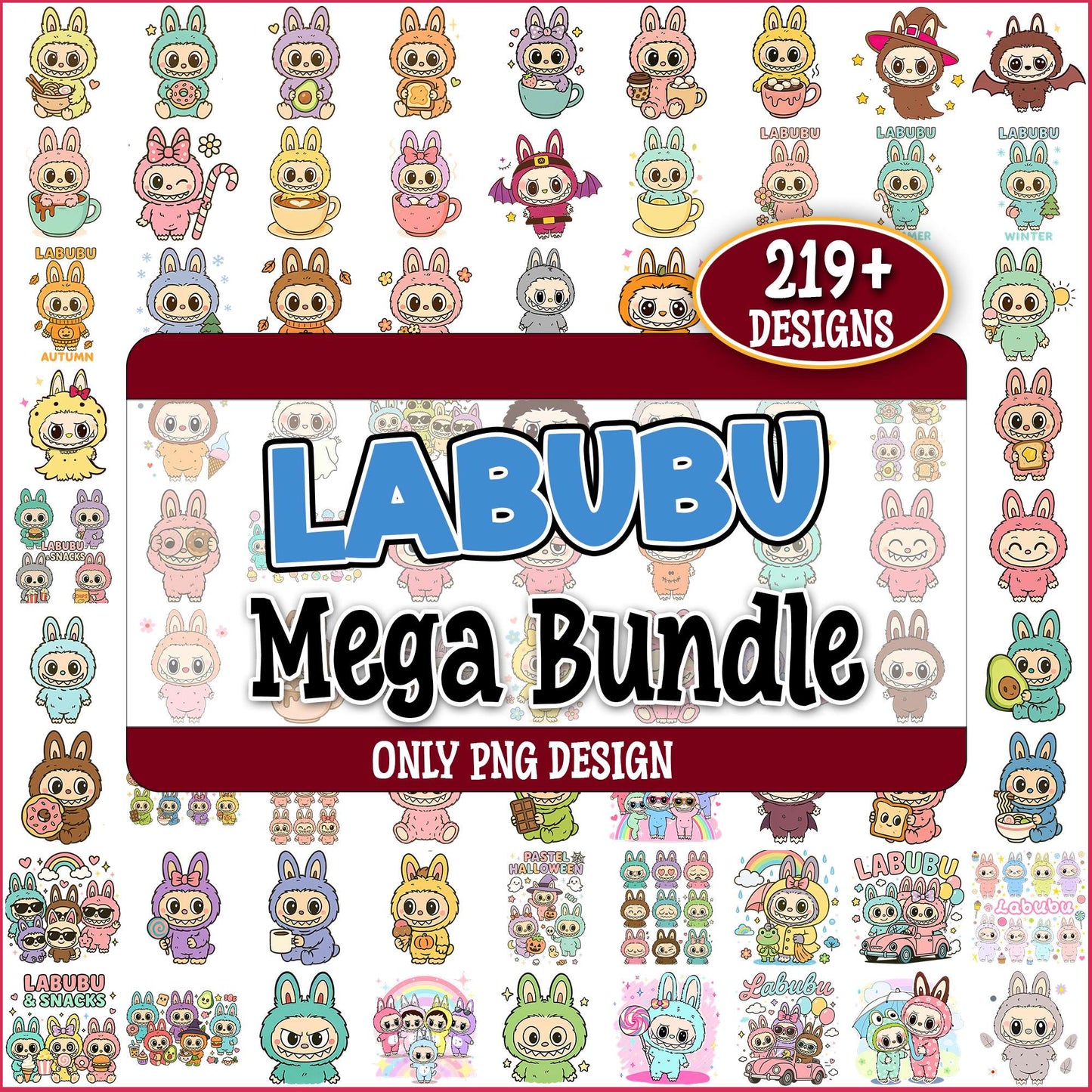 Labubu kawai day png bundle