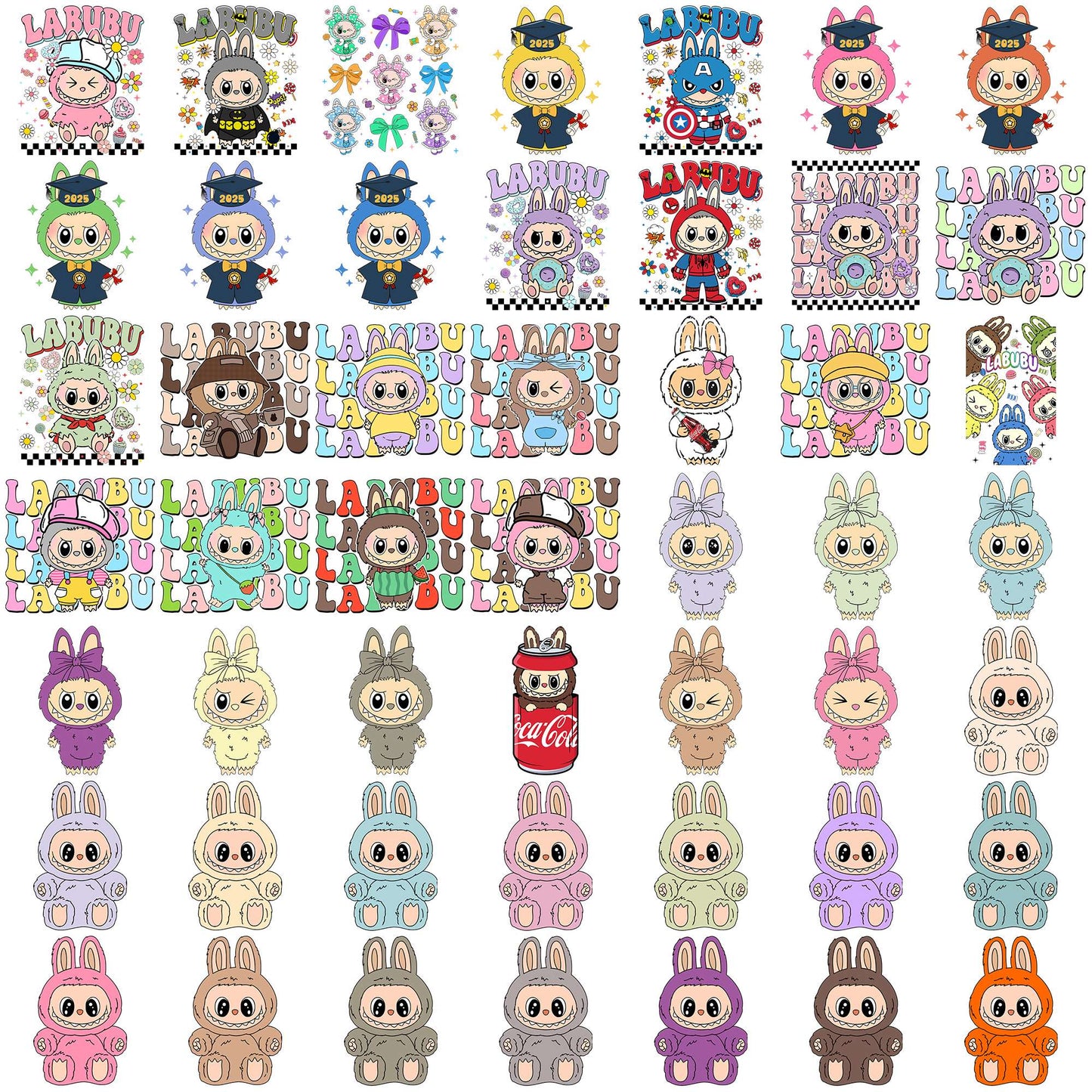 Labubu lovely collection svg bundle, labubu doll svg, labubu clothes svg