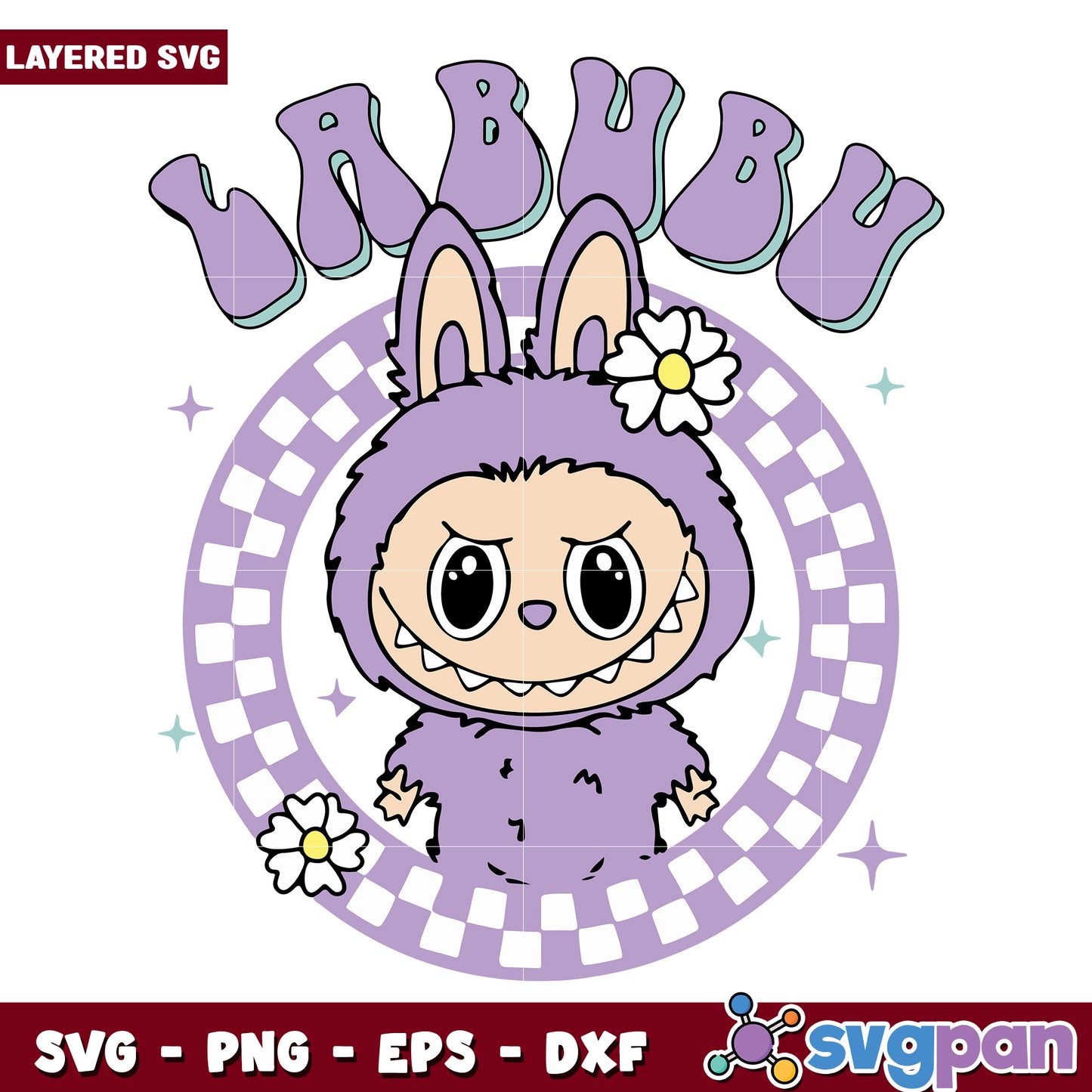 Labubu purple svg