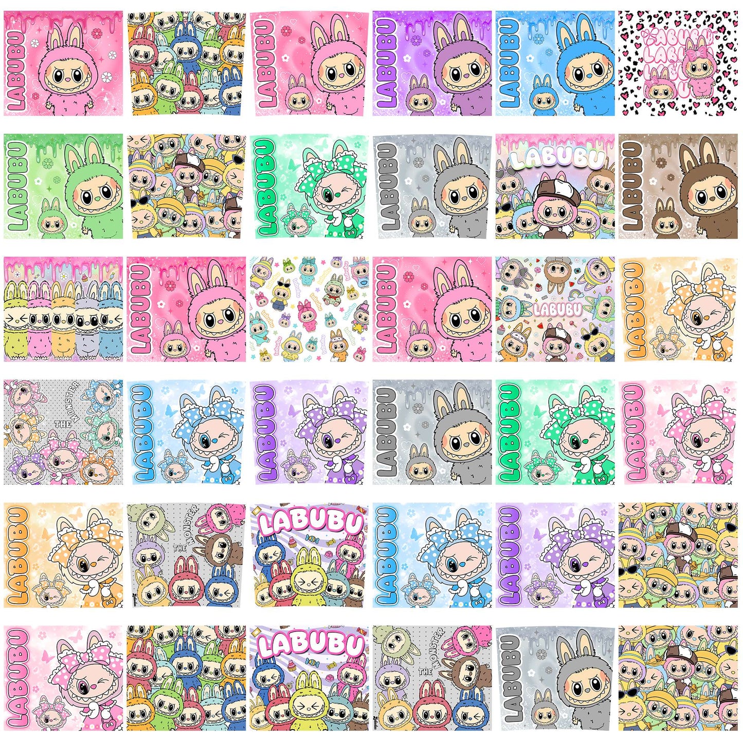 Labubu tumbler png bundle, the monsters labubu png, labubu dolls png