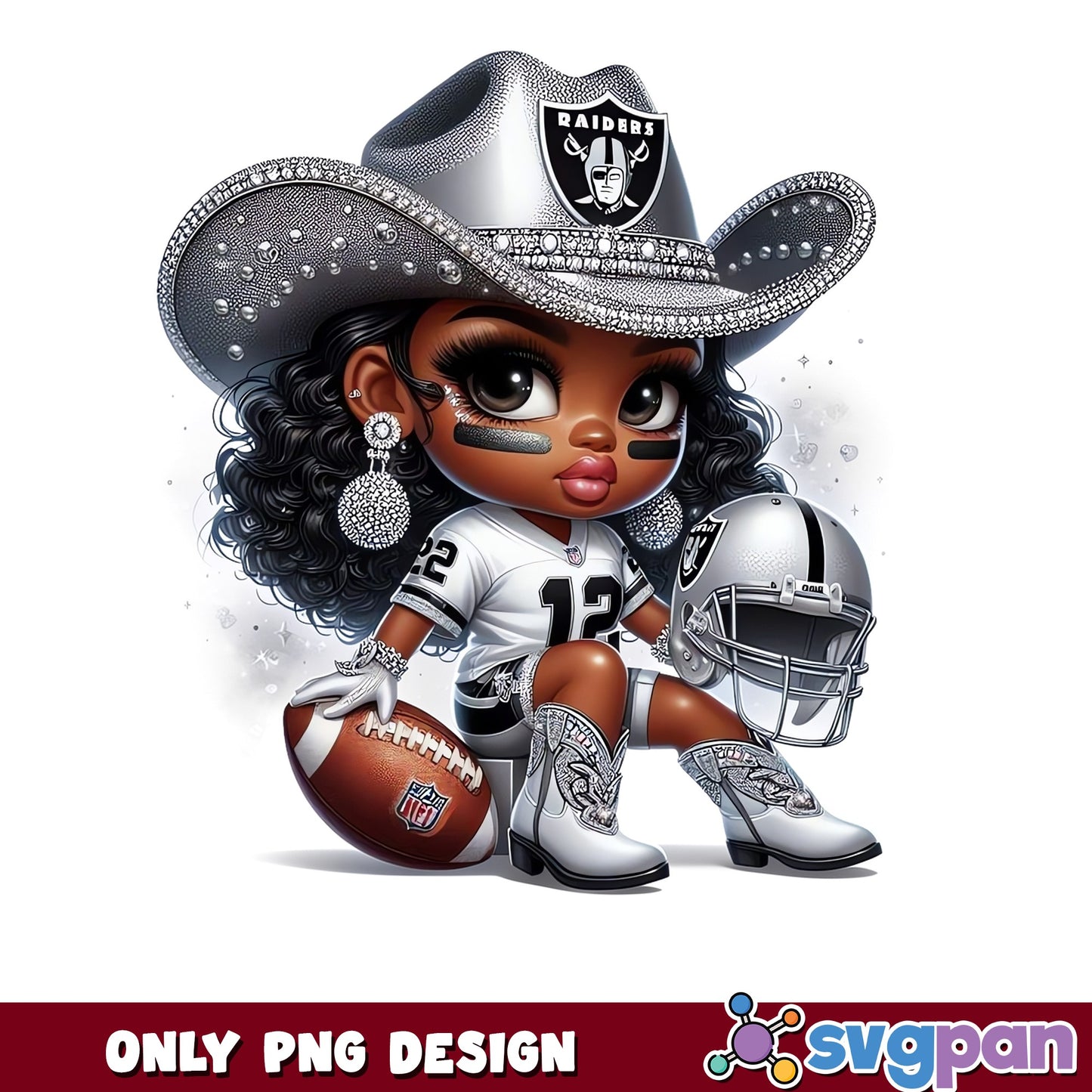 Las Vegas Raiders Girl PNG, NFL Cowgirl Football Fan, Raiders PNG