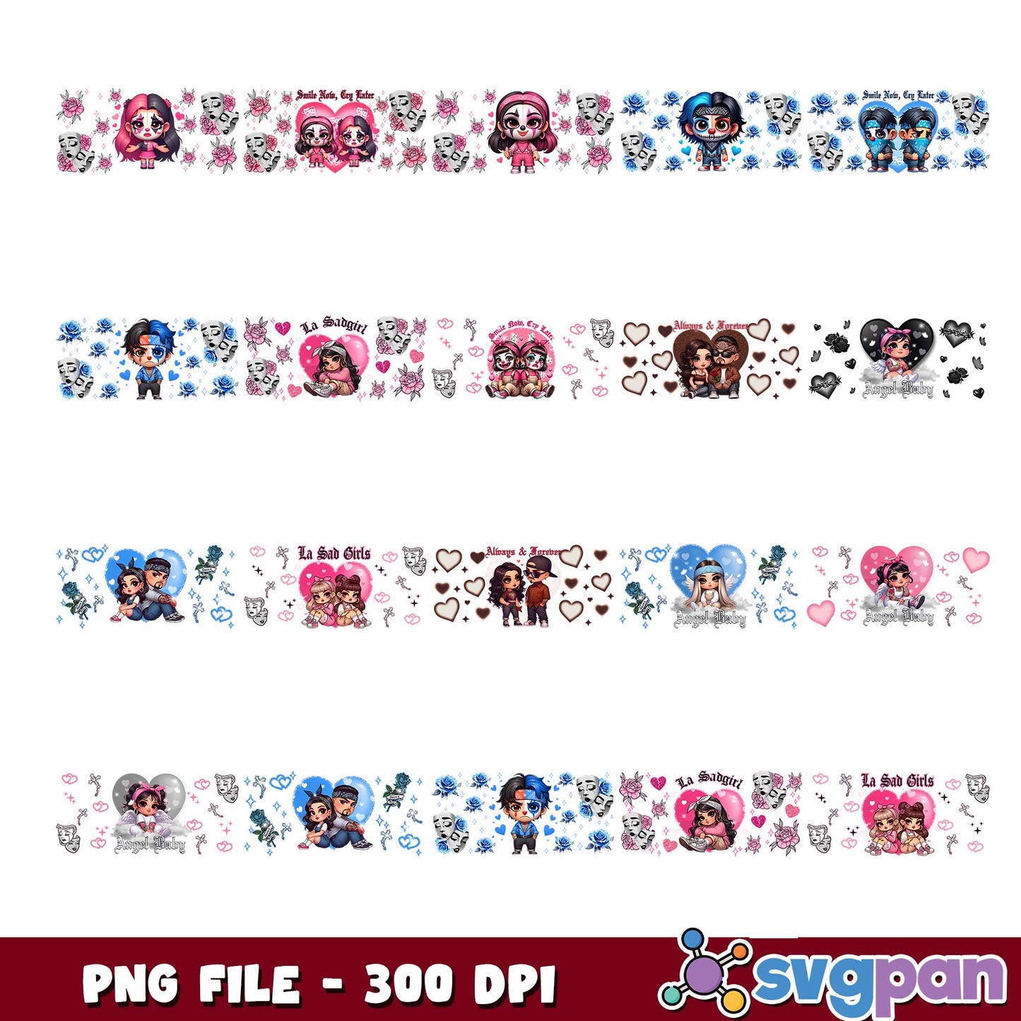 La sad girls png bundle