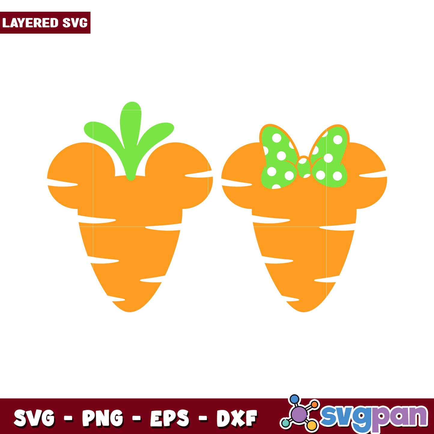 Layered Carrot SVG Files for Crafting Projects, Perfect for DIY Designs