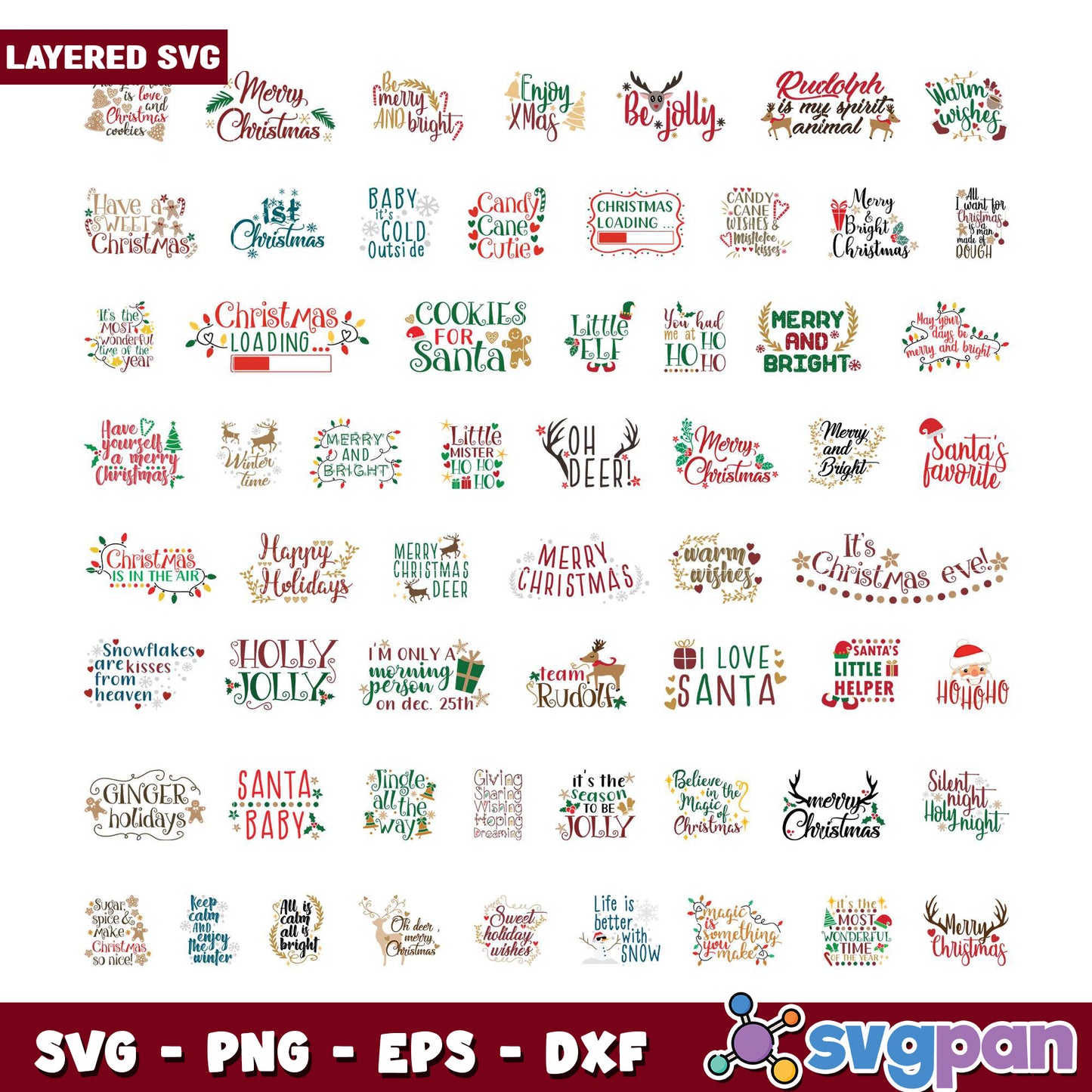 Layered Christmas SVG Bundle for Holiday Crafts
