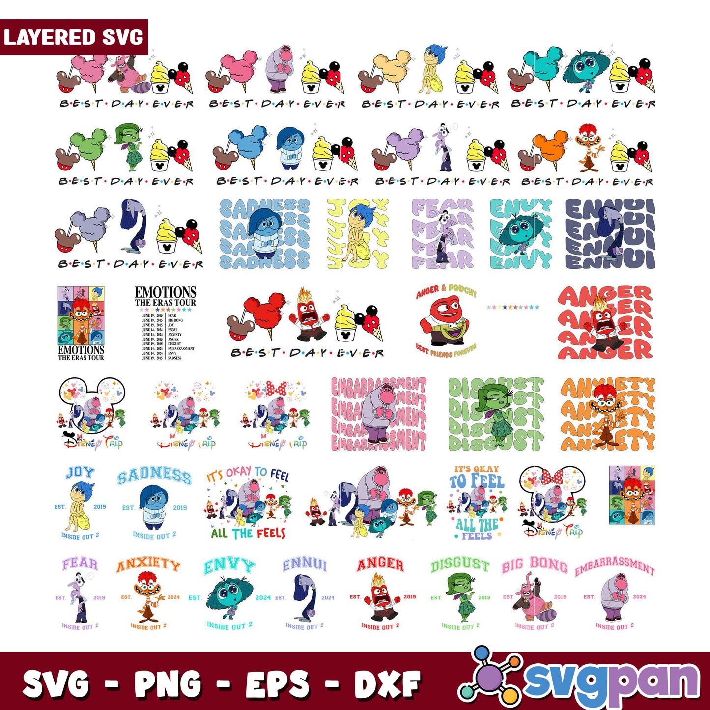 Layered Inside Out SVG Bundle