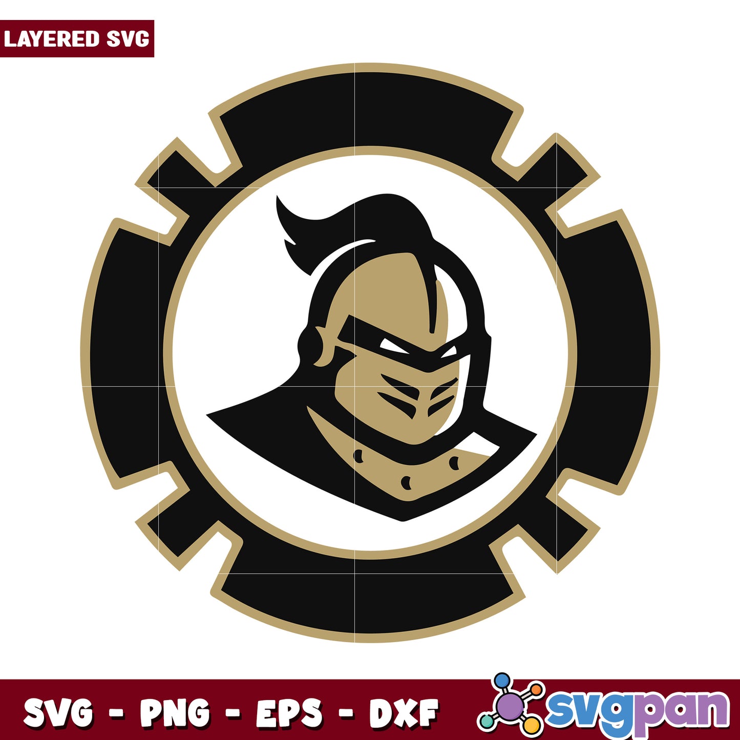 Layered Knight Logo SVG Design, Perfect for Crafts and Prints