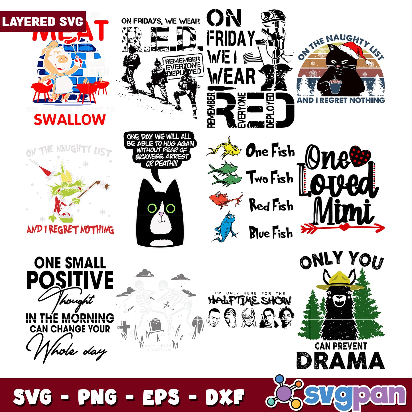 Layered SVG Bundle 10 Funny Designs
