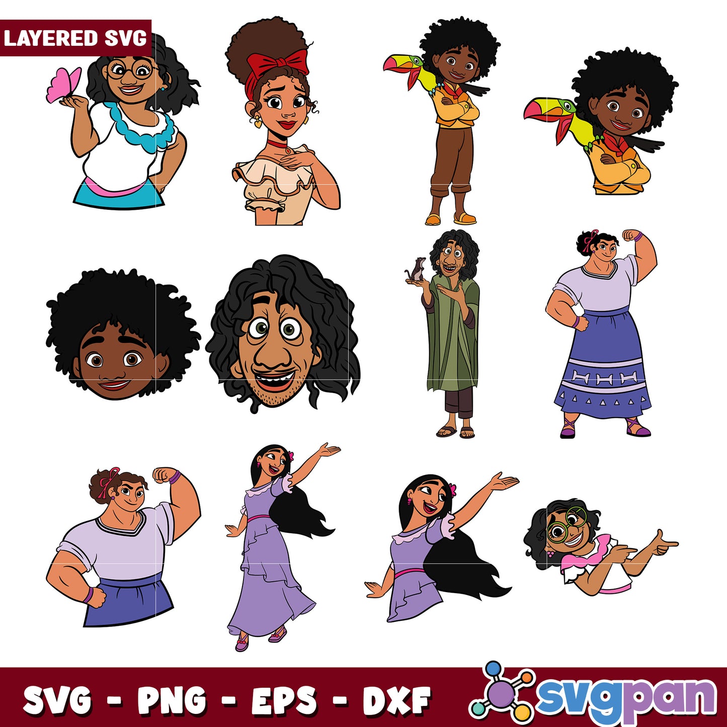 Layered SVG Bundle Cute Girl Characters