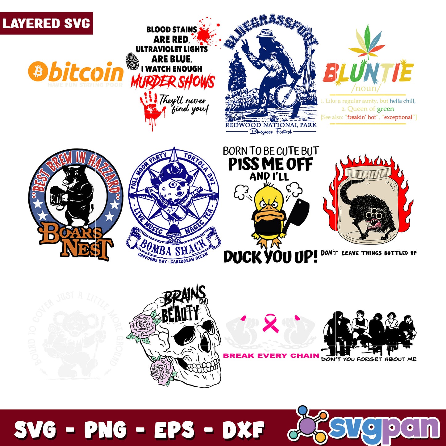 Layered SVG Bundle Funny & Unique Designs