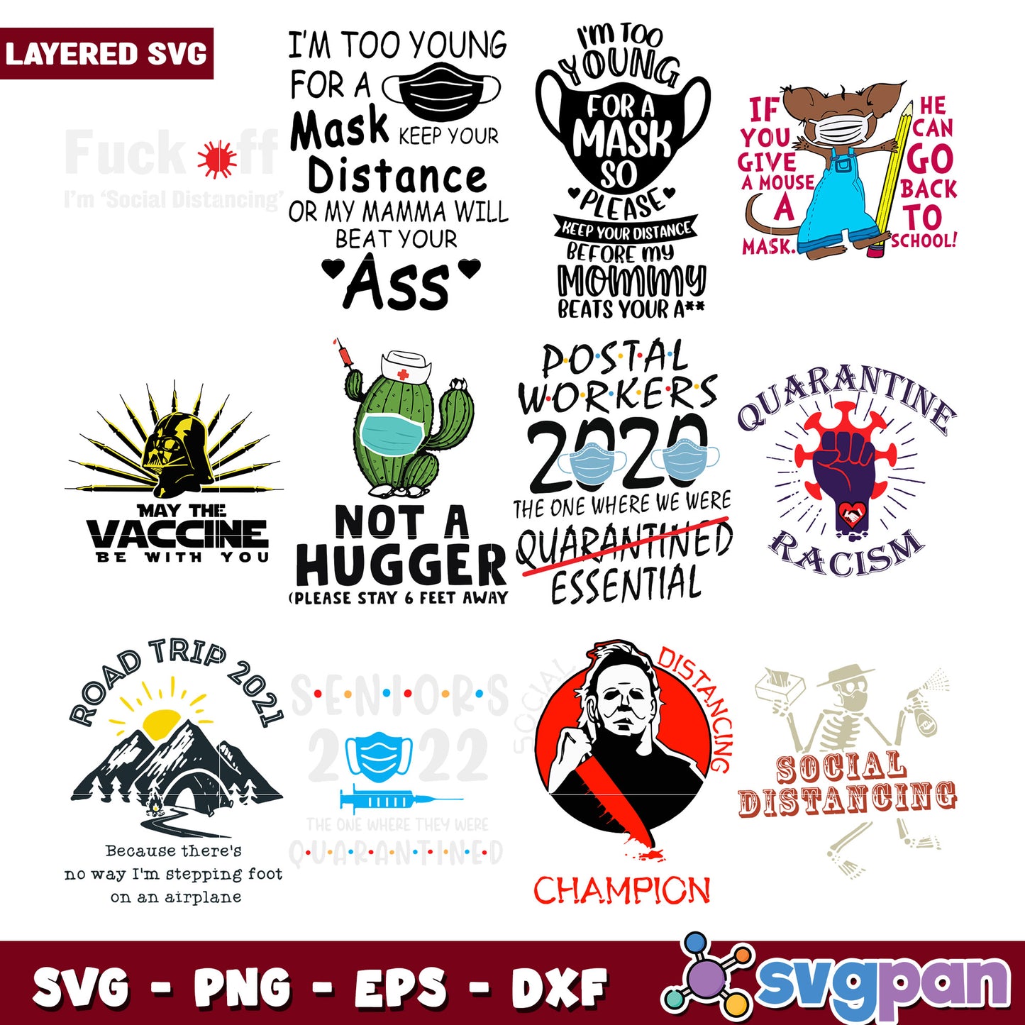 Layered SVG Bundle Quarantine & More
