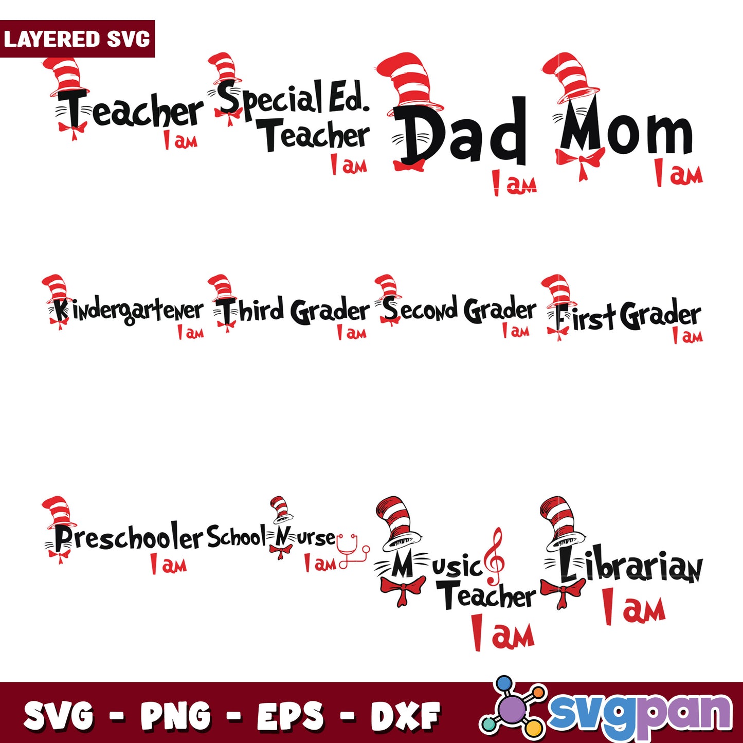Layered SVG Bundle Teacher & School SVG Designs
